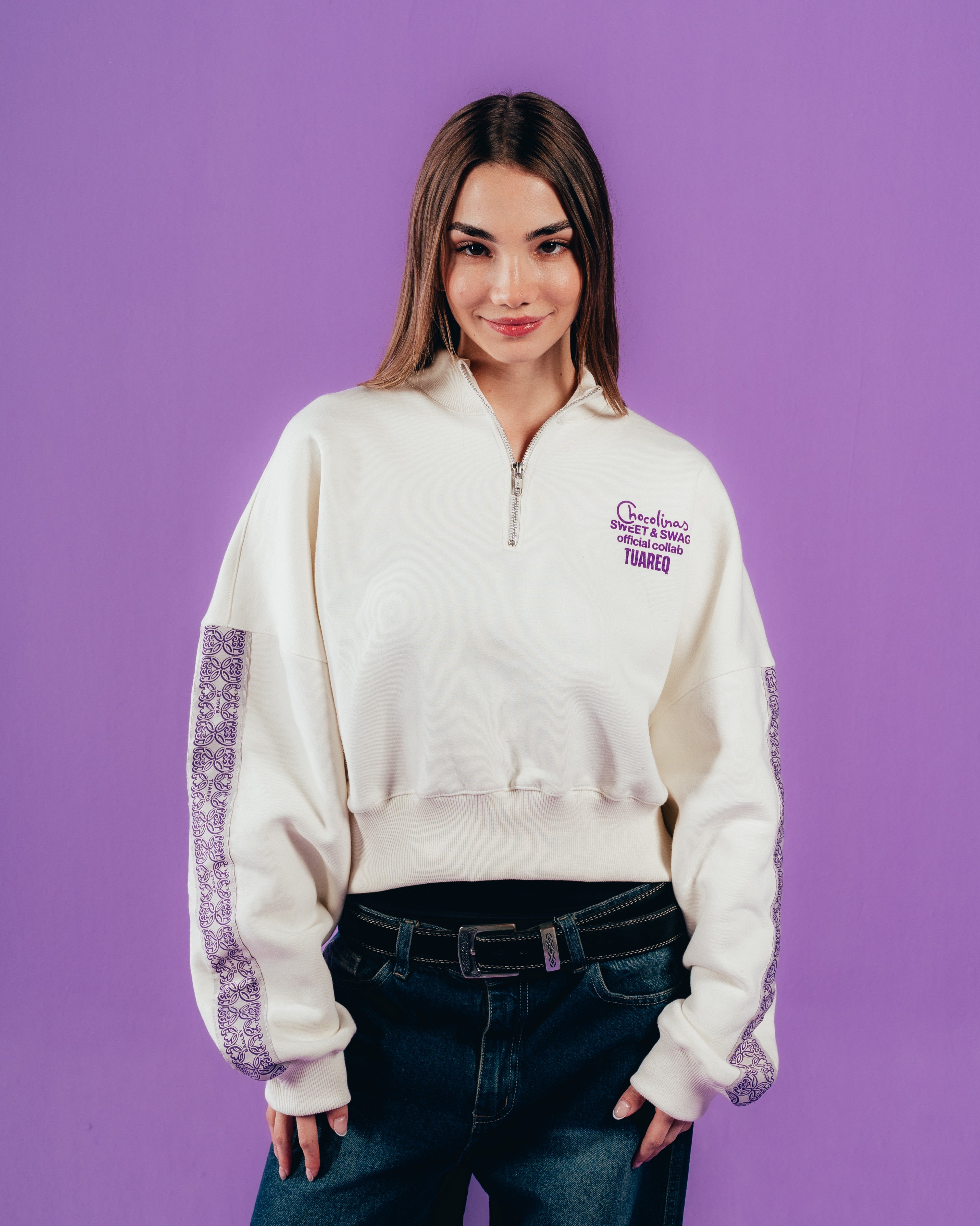 BUZO CROP [ CHOCOLINAS ] GALON FEMME WHITE