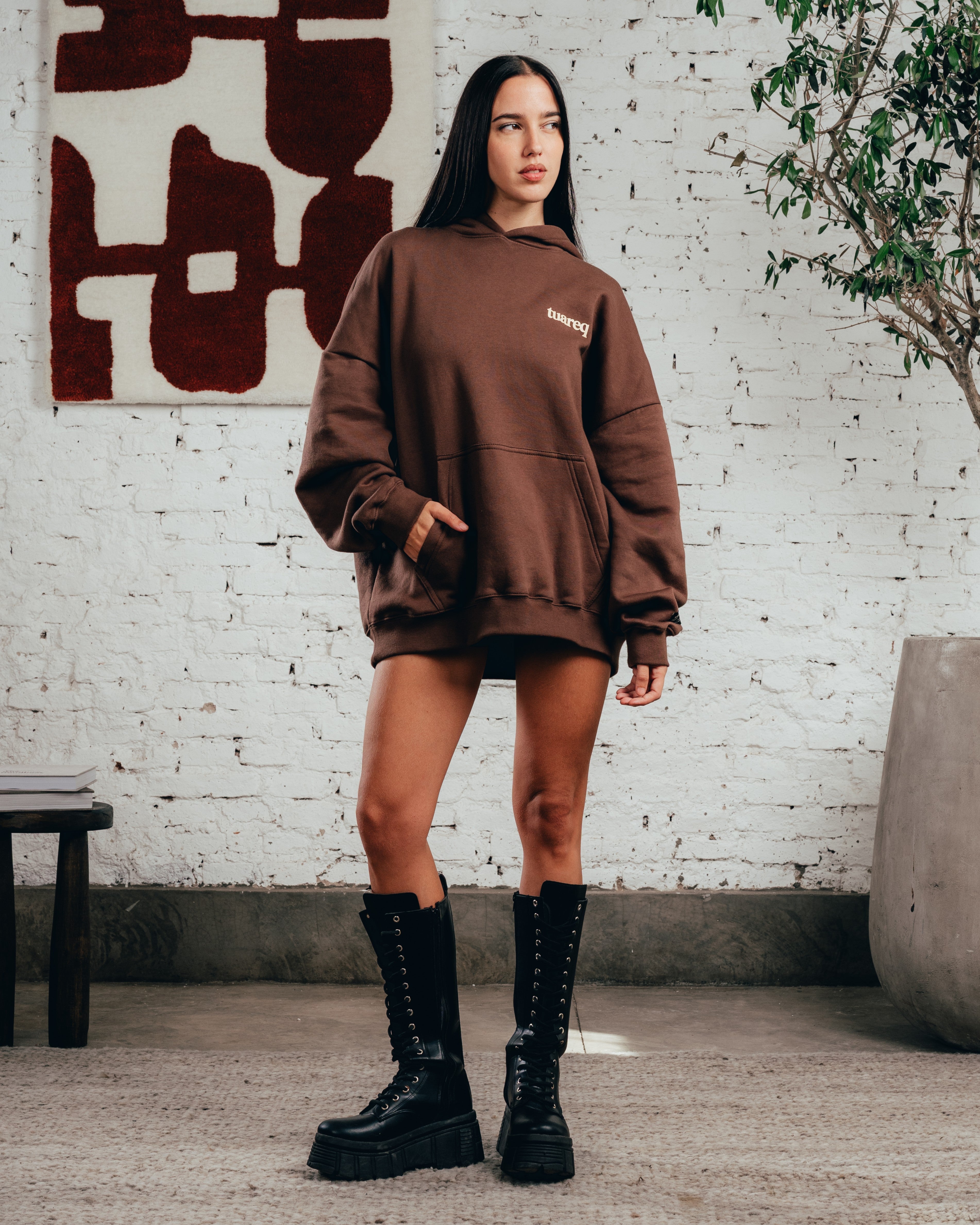 HOODIE OVERSIZED [ COMFORT ] GALGO CHOCOLATE
