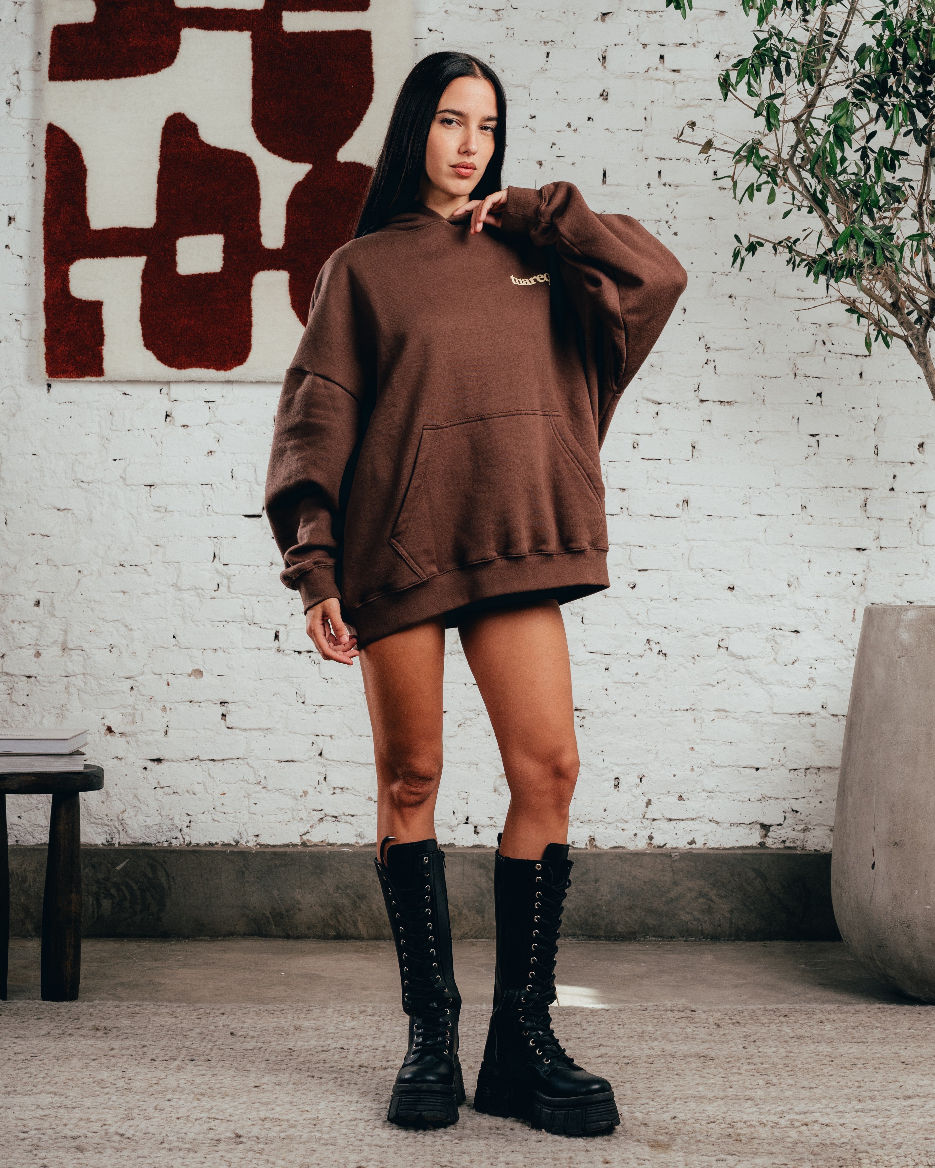HOODIE OVERSIZED [ COMFORT ] GALGO CHOCOLATE