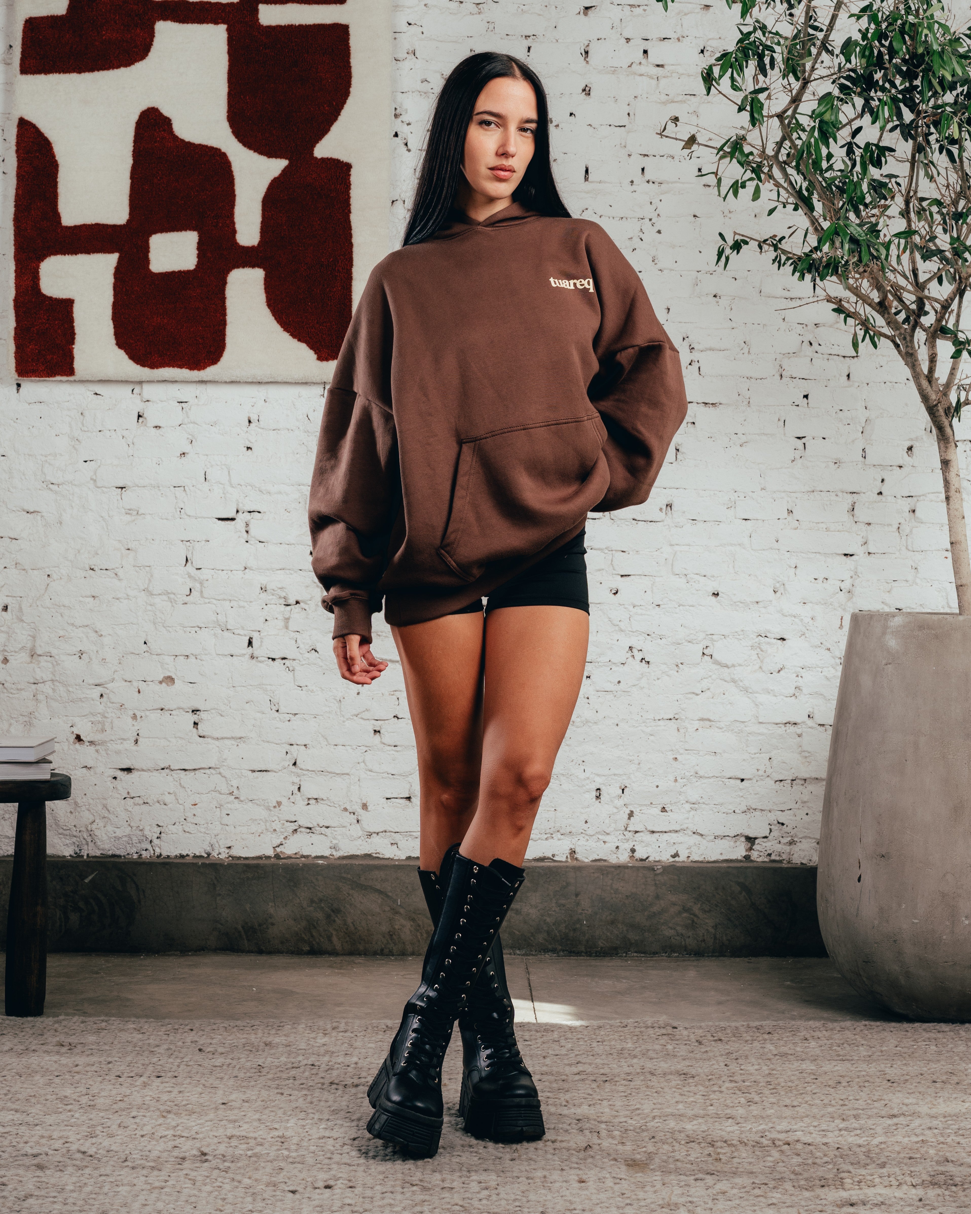 HOODIE OVERSIZED [ COMFORT ] GALGO CHOCOLATE