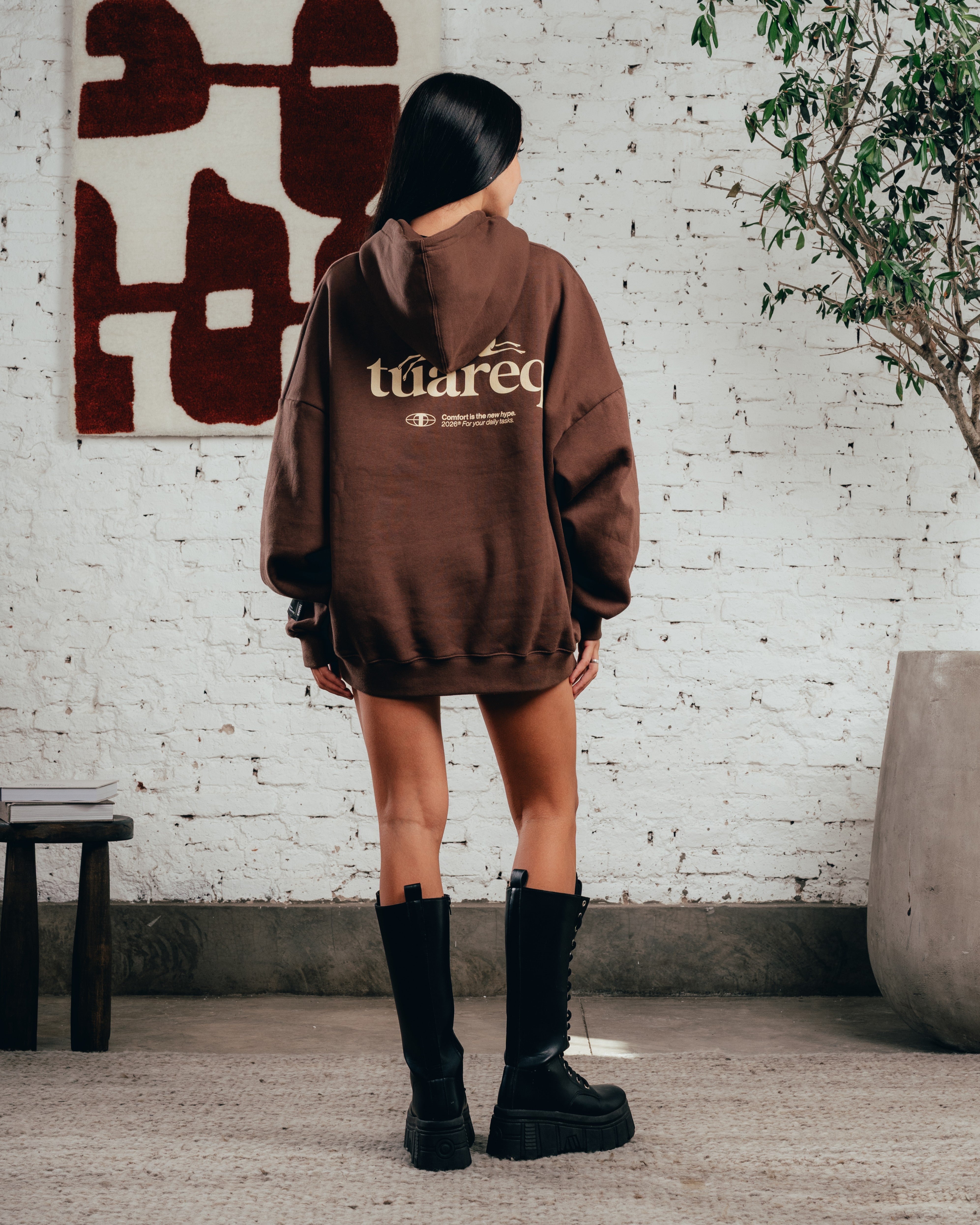HOODIE OVERSIZED [ COMFORT ] GALGO CHOCOLATE