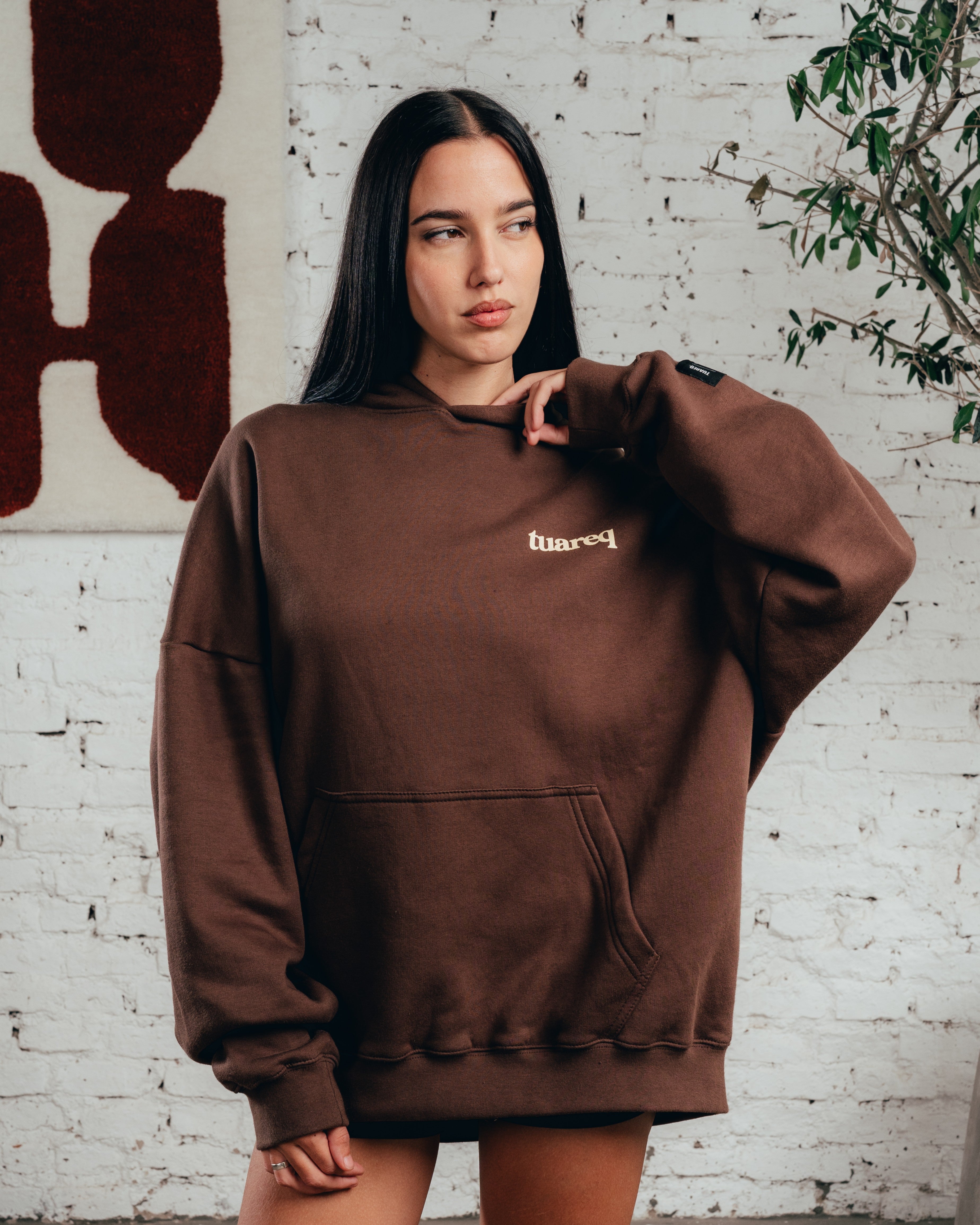 HOODIE OVERSIZED [ COMFORT ] GALGO CHOCOLATE