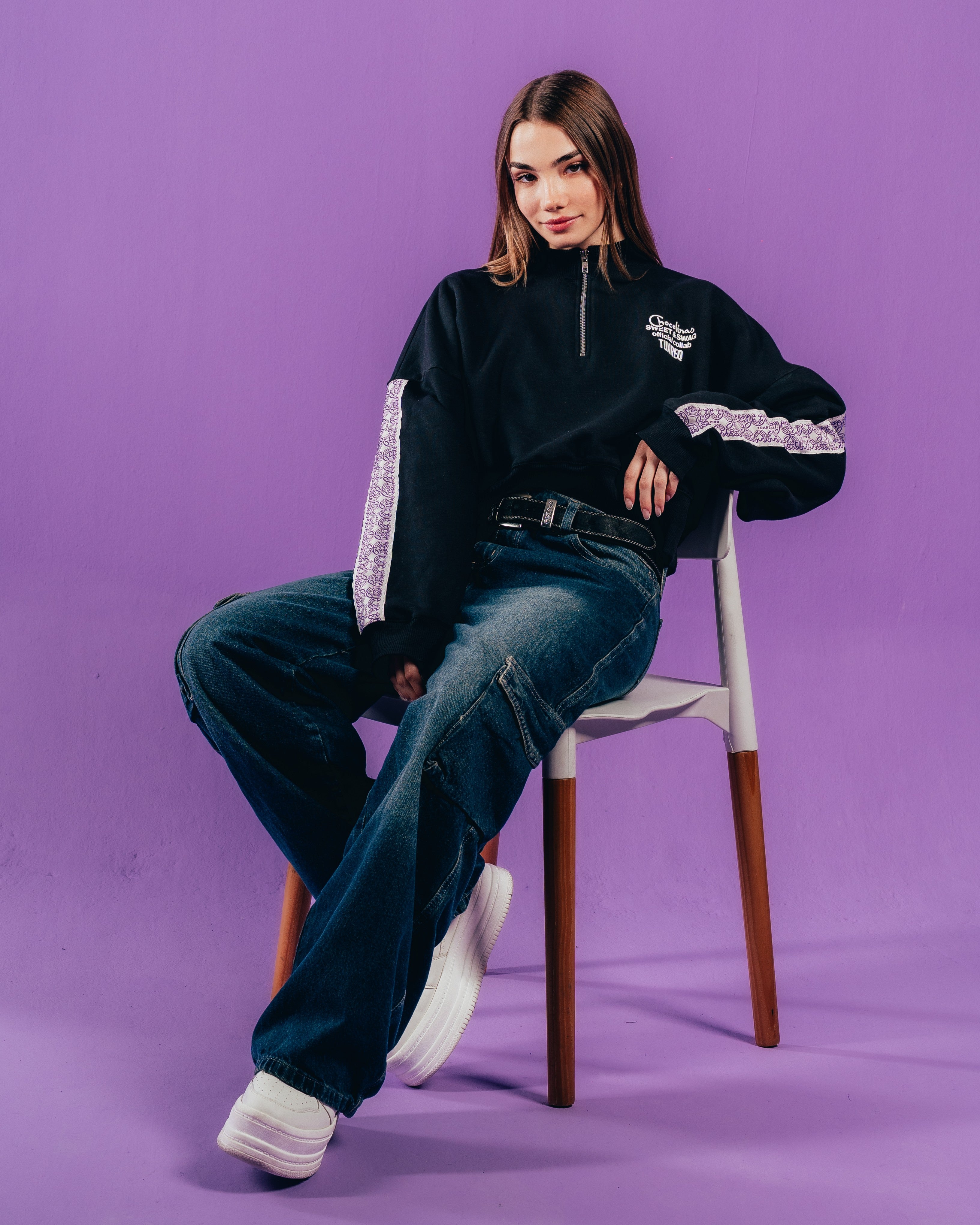 BUZO CROP [ CHOCOLINAS ] GALON FEMME BLACK