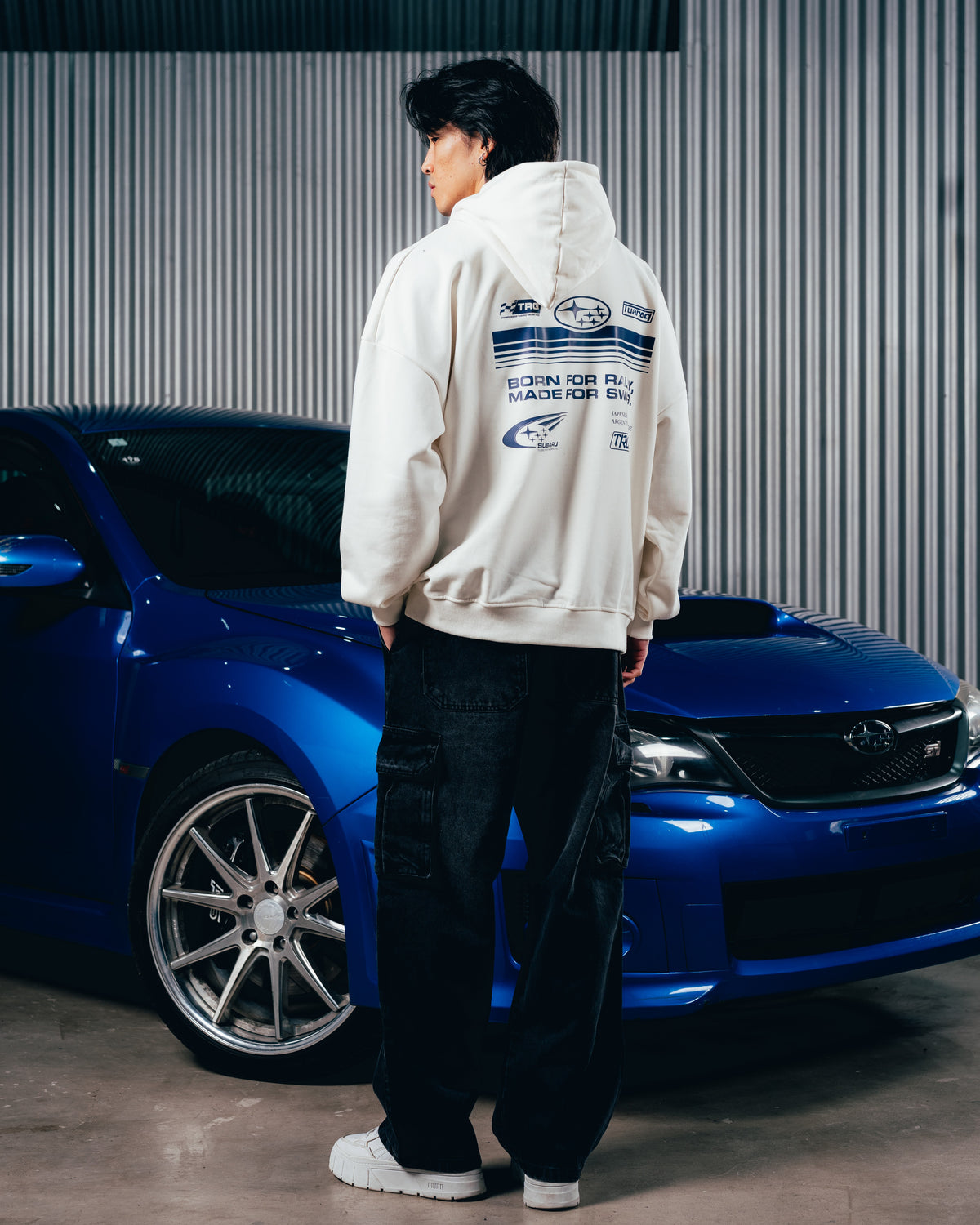 HOODIE RUSTICO [ SUBARU ] RALLY WHITE