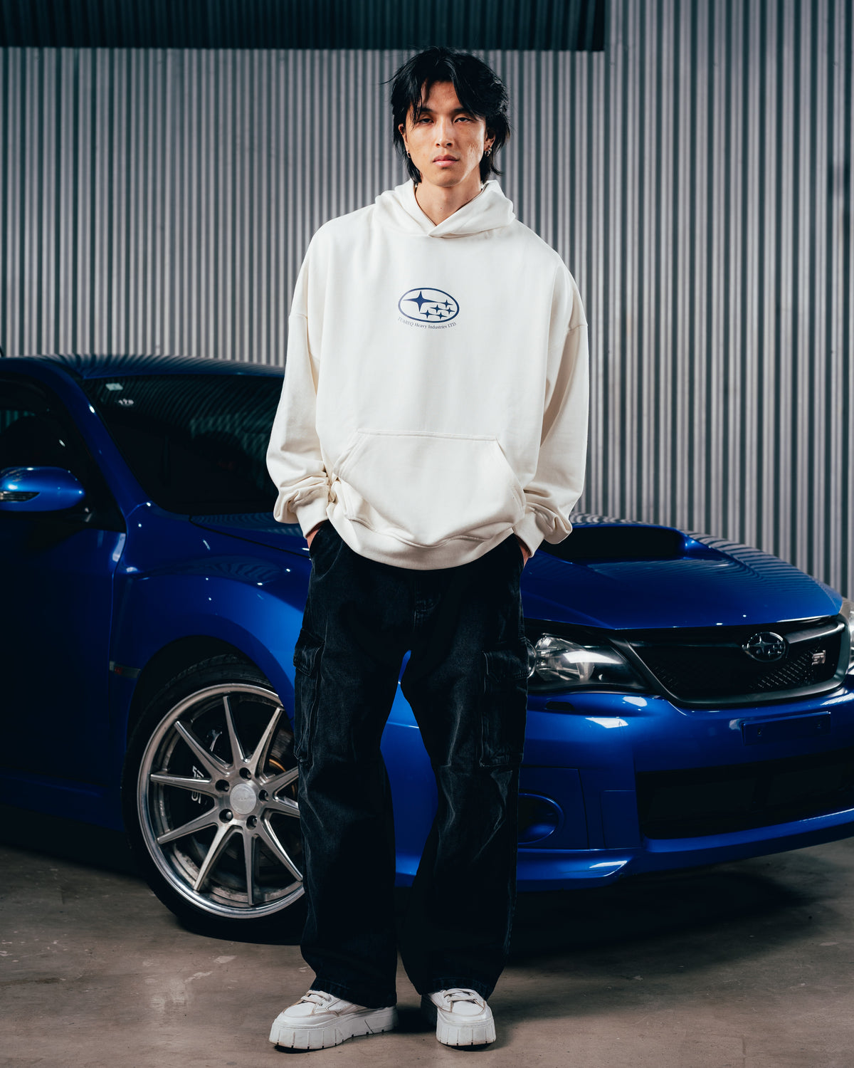 HOODIE RUSTICO [ SUBARU ] RALLY WHITE