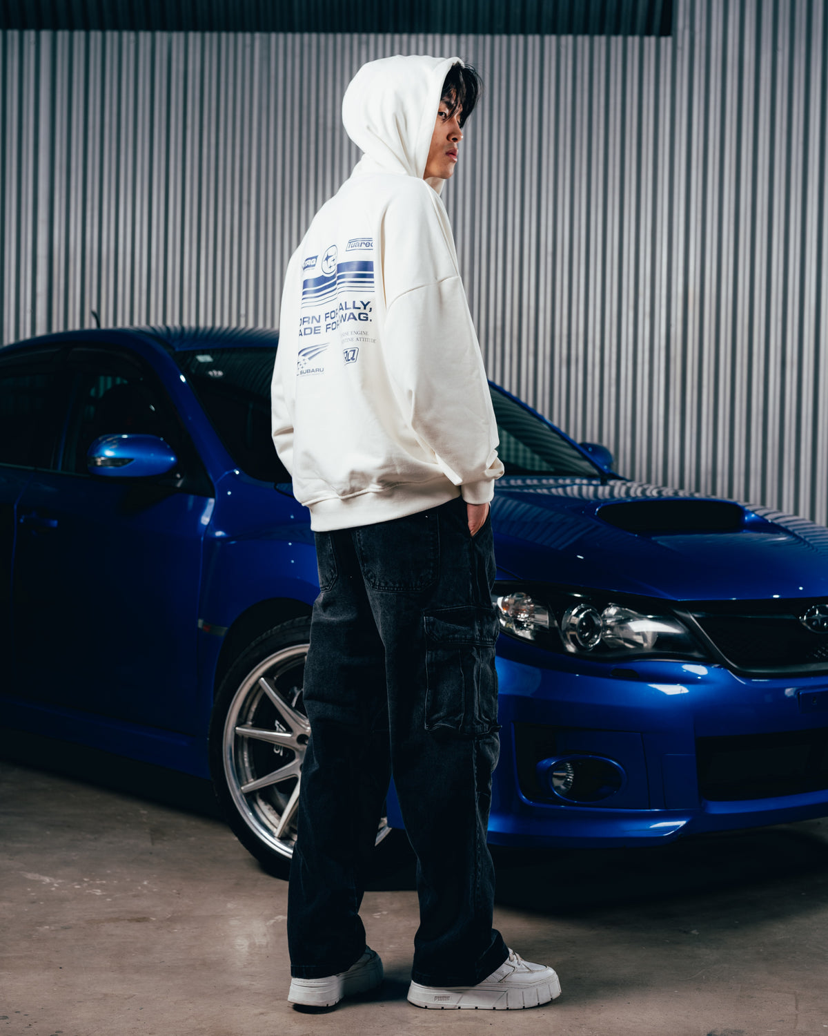 HOODIE RUSTICO [ SUBARU ] RALLY WHITE
