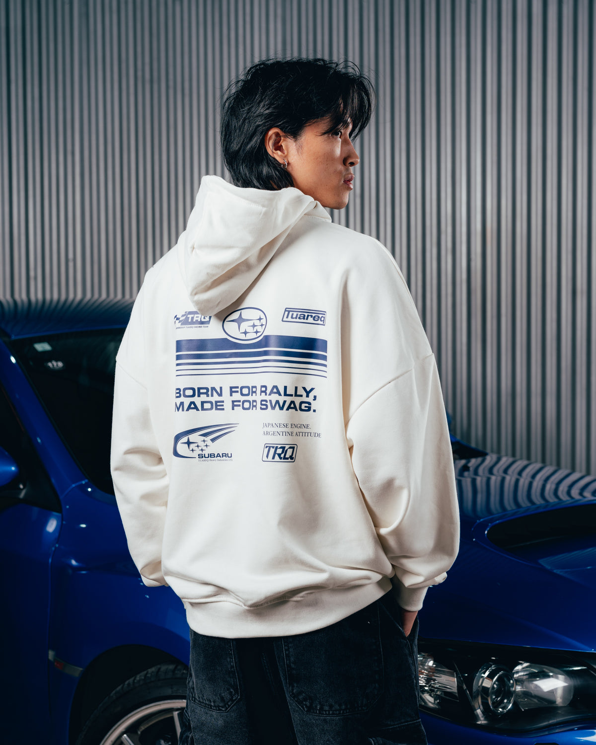HOODIE RUSTICO [ SUBARU ] RALLY WHITE