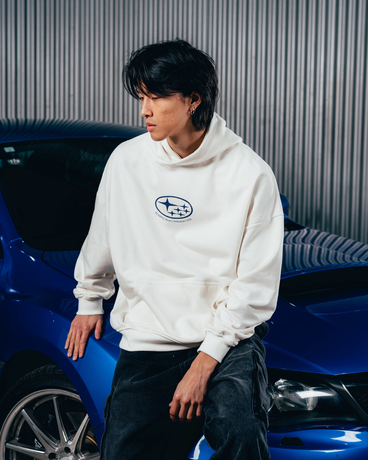 HOODIE RUSTICO [ SUBARU ] RALLY WHITE