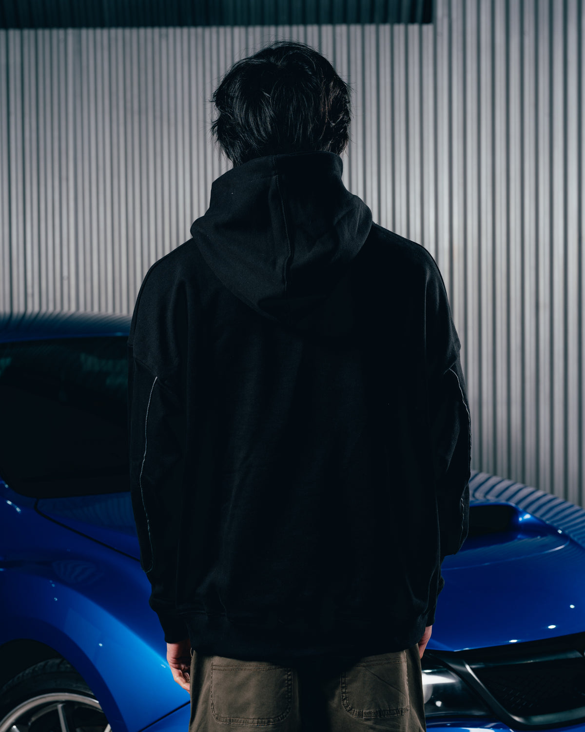 HOODIE RUSTICO [ SUBARU ] RELIEVE 2BLE BLACK