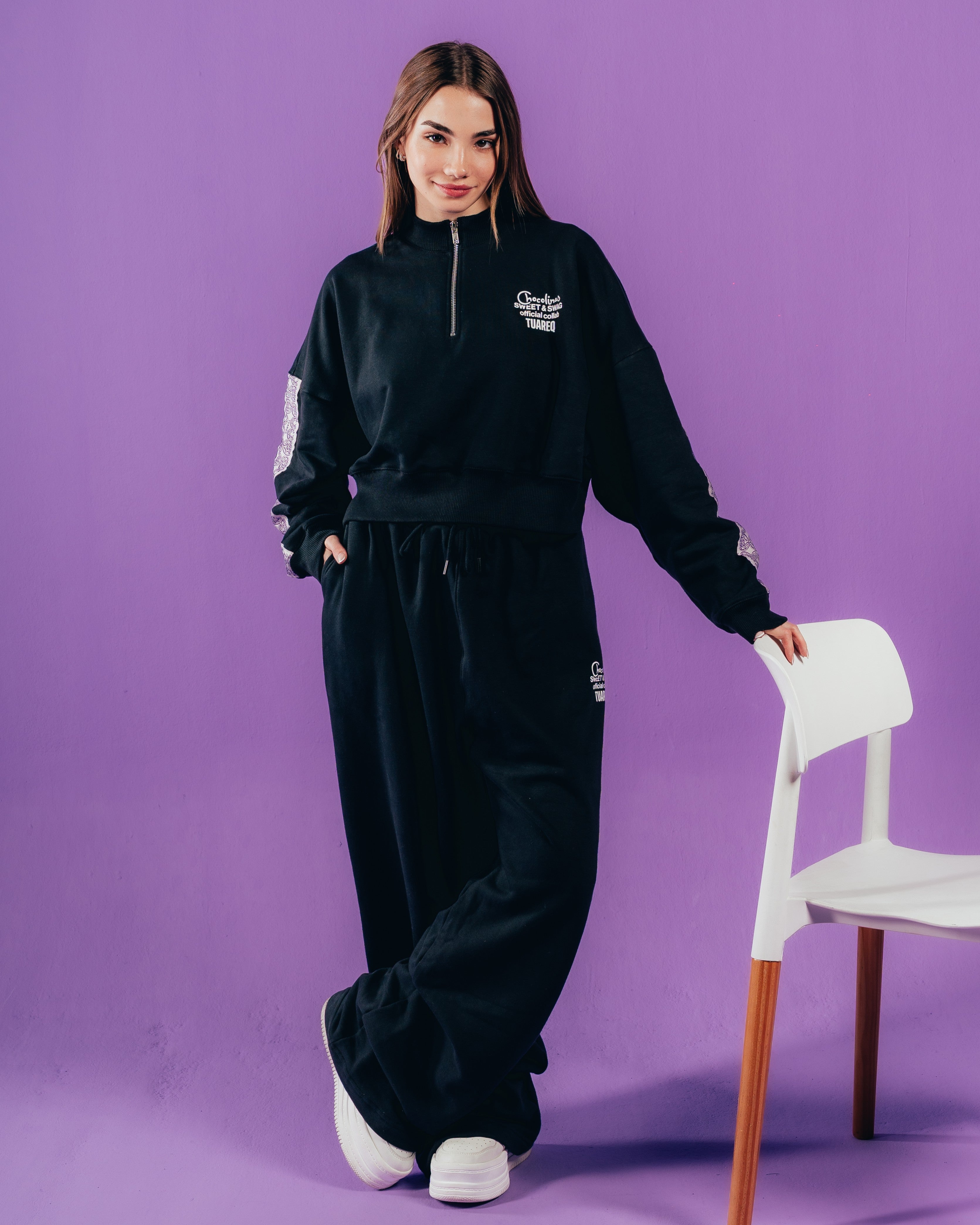 BUZO CROP [ CHOCOLINAS ] GALON FEMME BLACK