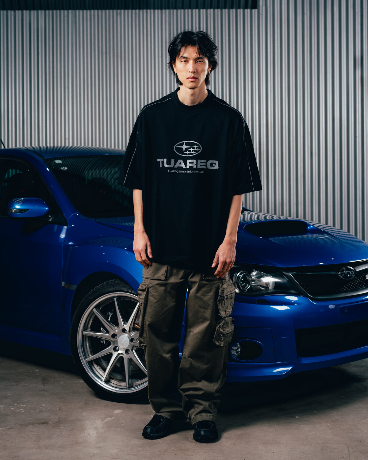 REMERA OVERSIZED [ SUBARU ] RELIEVE 2BLE BLACK