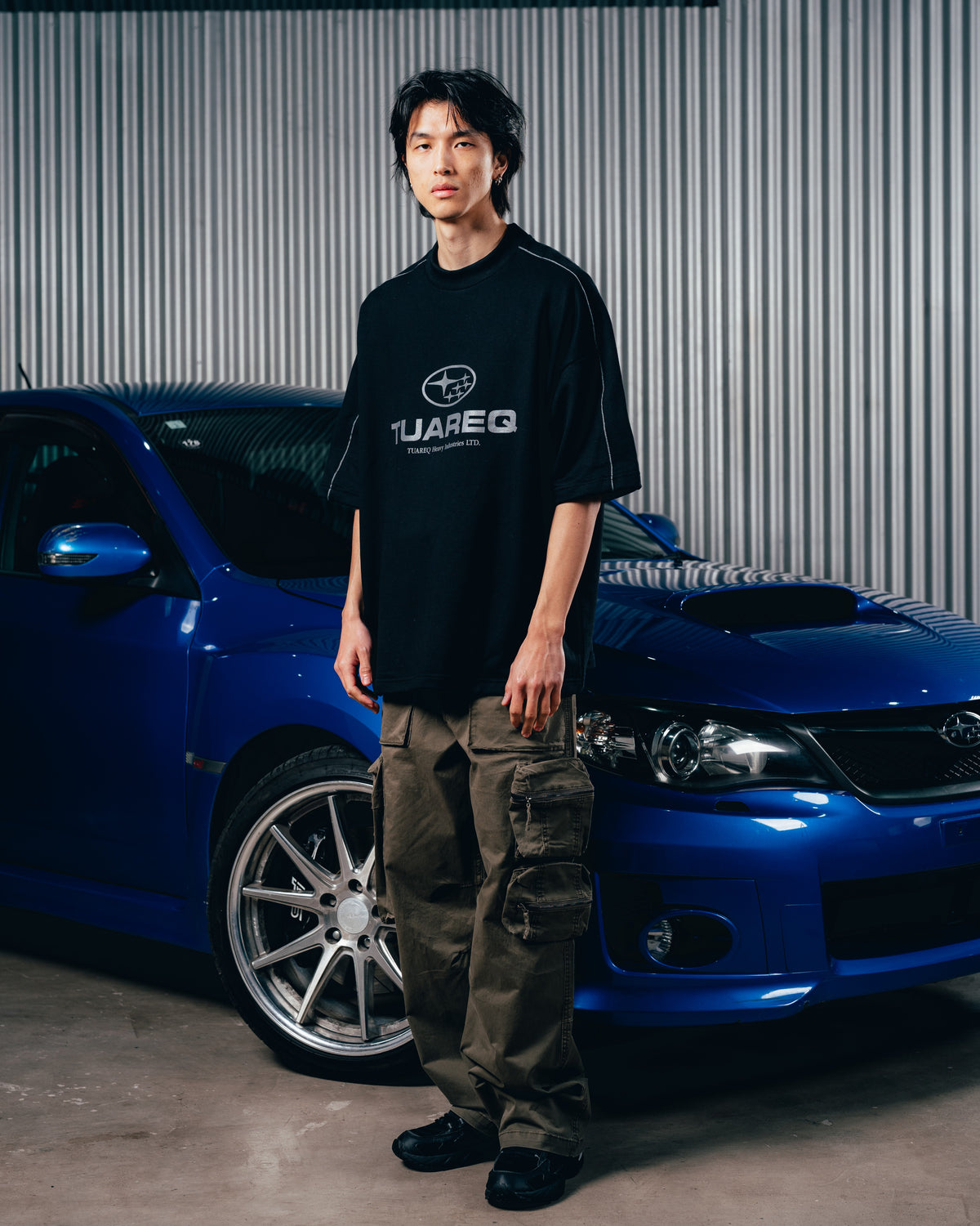 REMERA OVERSIZED [ SUBARU ] RELIEVE 2BLE BLACK