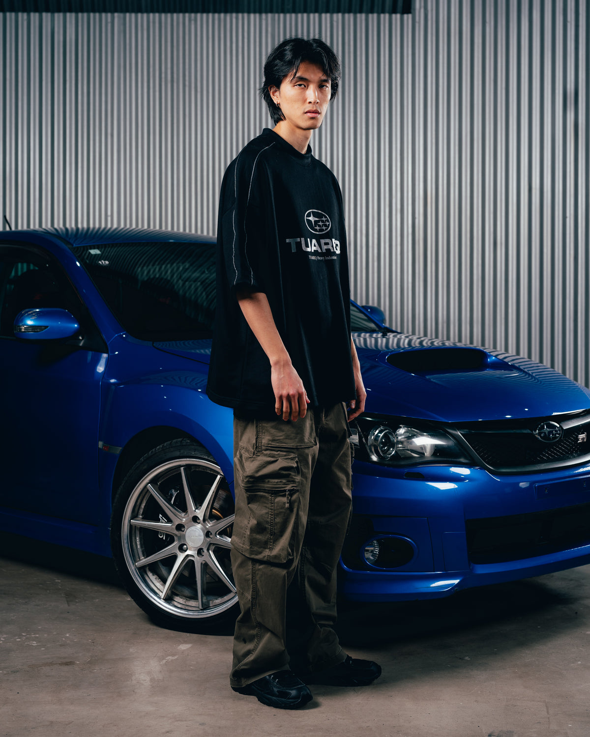 REMERA OVERSIZED [ SUBARU ] RELIEVE 2BLE BLACK