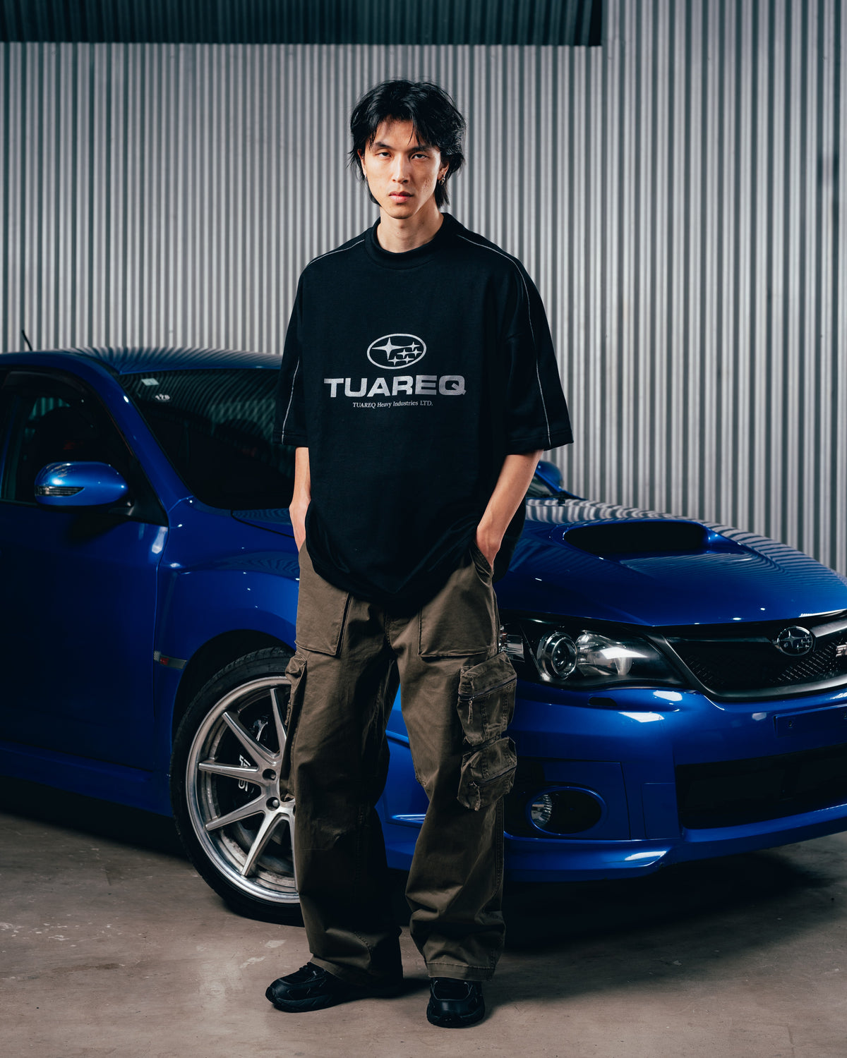 REMERA OVERSIZED [ SUBARU ] RELIEVE 2BLE BLACK