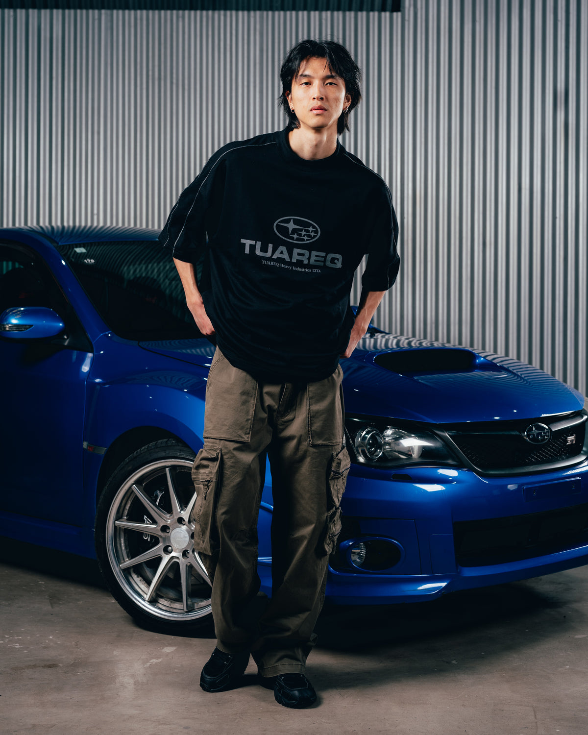 REMERA OVERSIZED [ SUBARU ] RELIEVE 2BLE BLACK