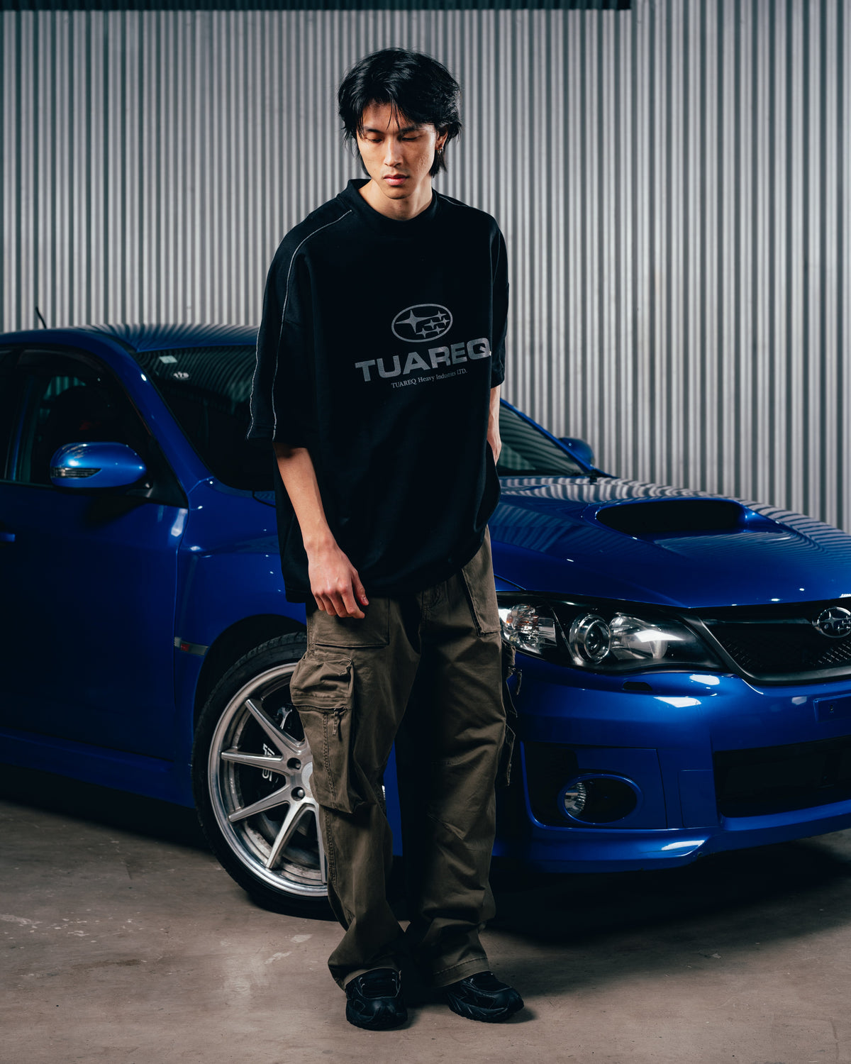 REMERA OVERSIZED [ SUBARU ] RELIEVE 2BLE BLACK