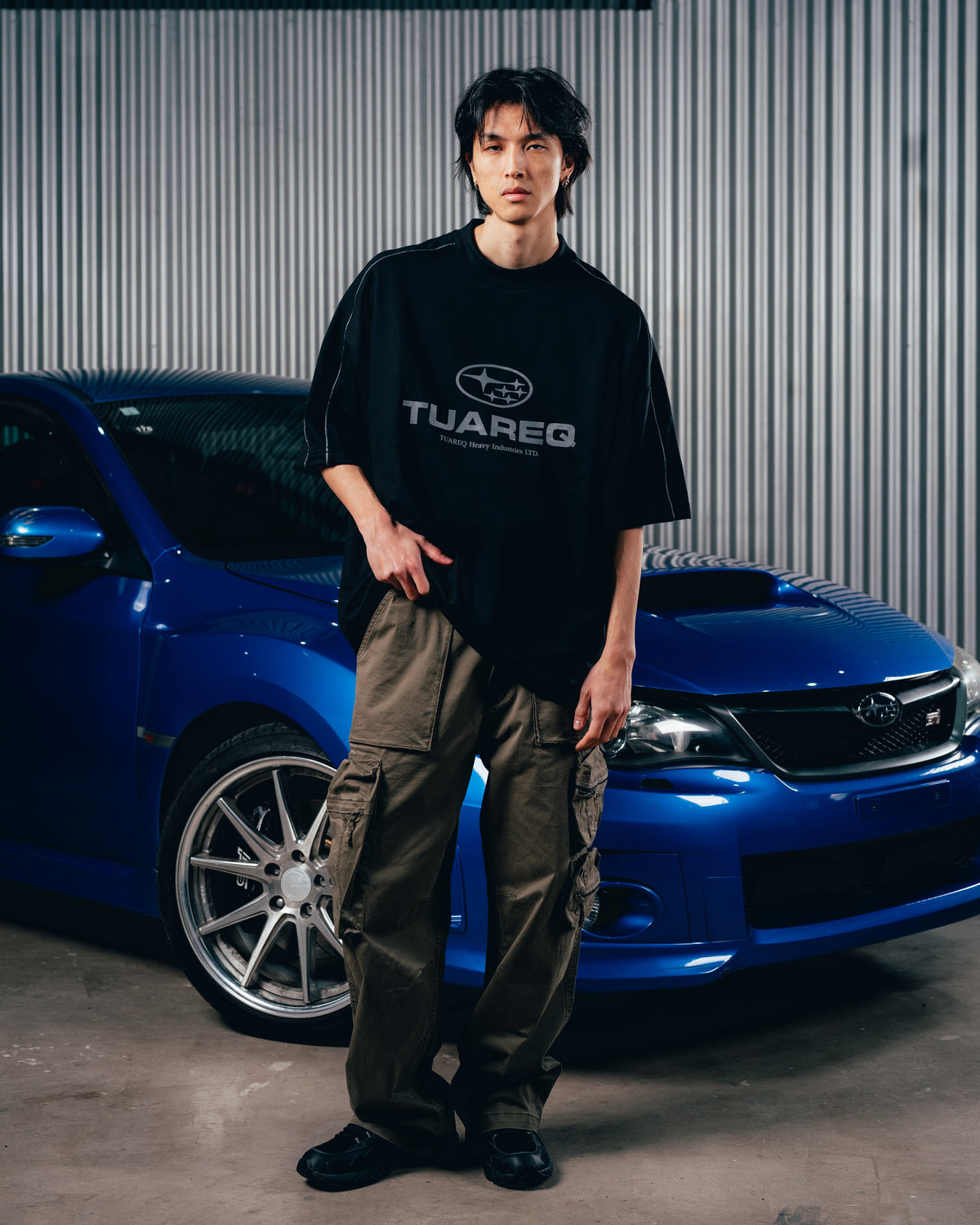 REMERA OVERSIZED [ SUBARU ] RELIEVE 2BLE BLACK