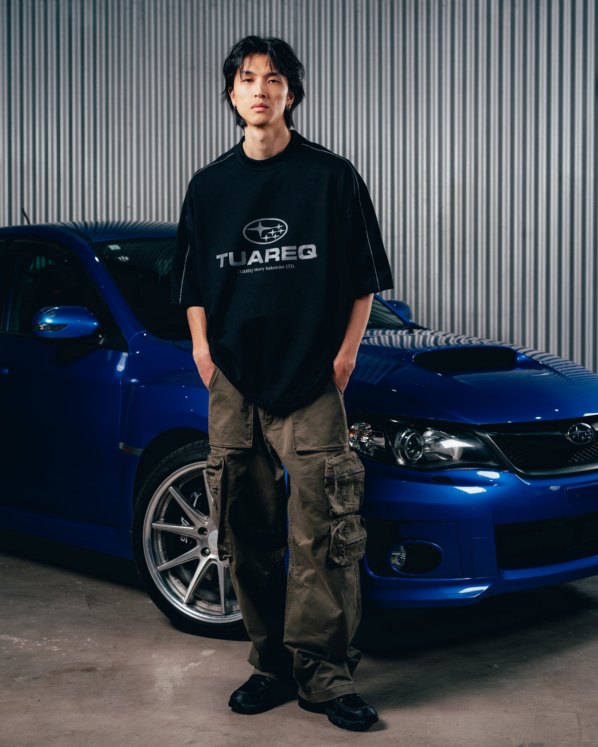 REMERA OVERSIZED [ SUBARU ] RELIEVE 2BLE BLACK