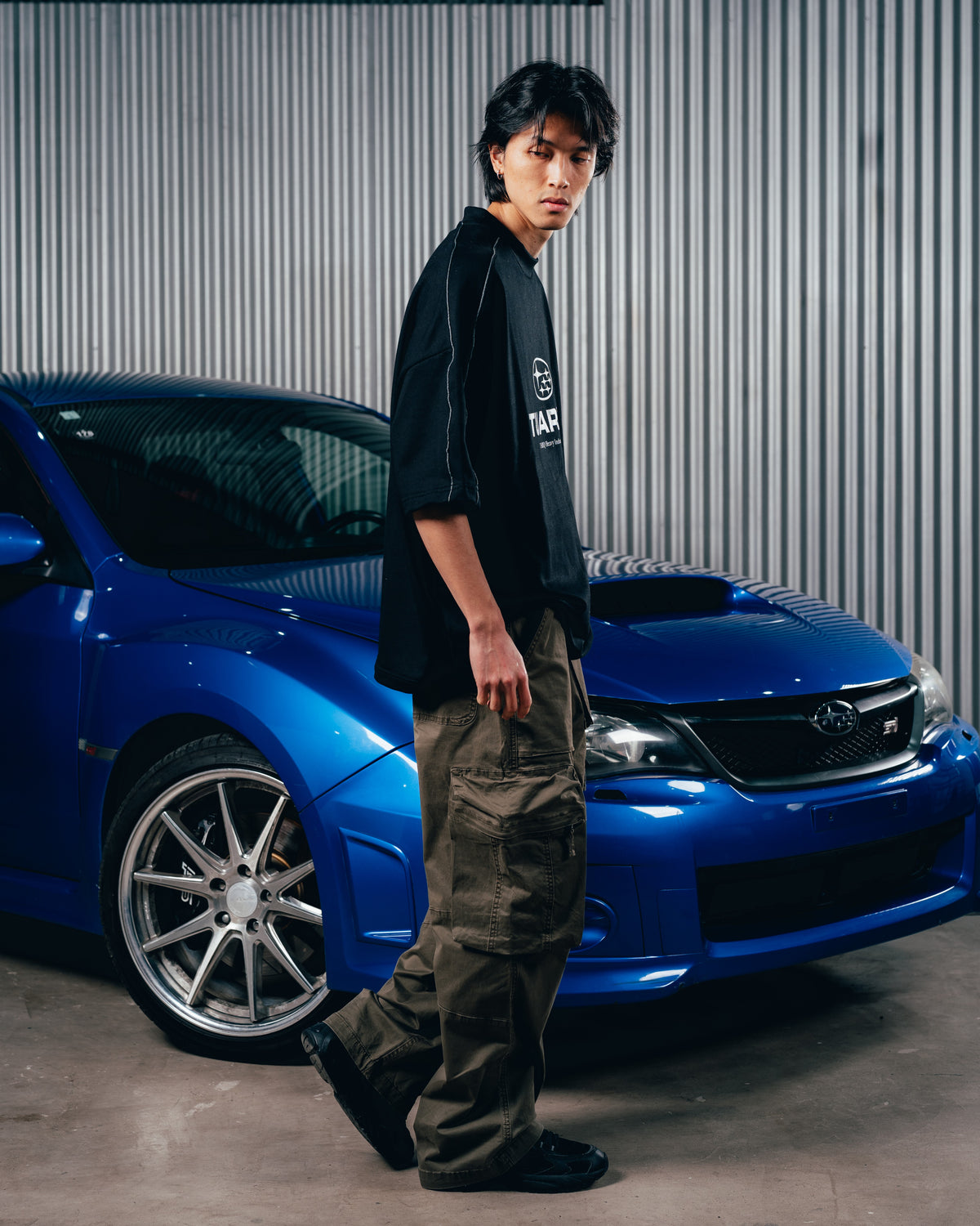 REMERA OVERSIZED [ SUBARU ] RELIEVE 2BLE BLACK