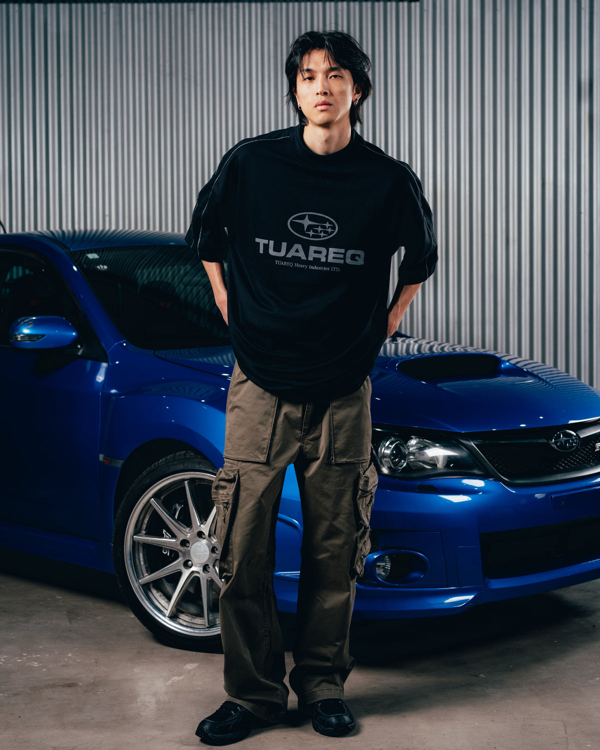 REMERA OVERSIZED [ SUBARU ] RELIEVE 2BLE BLACK