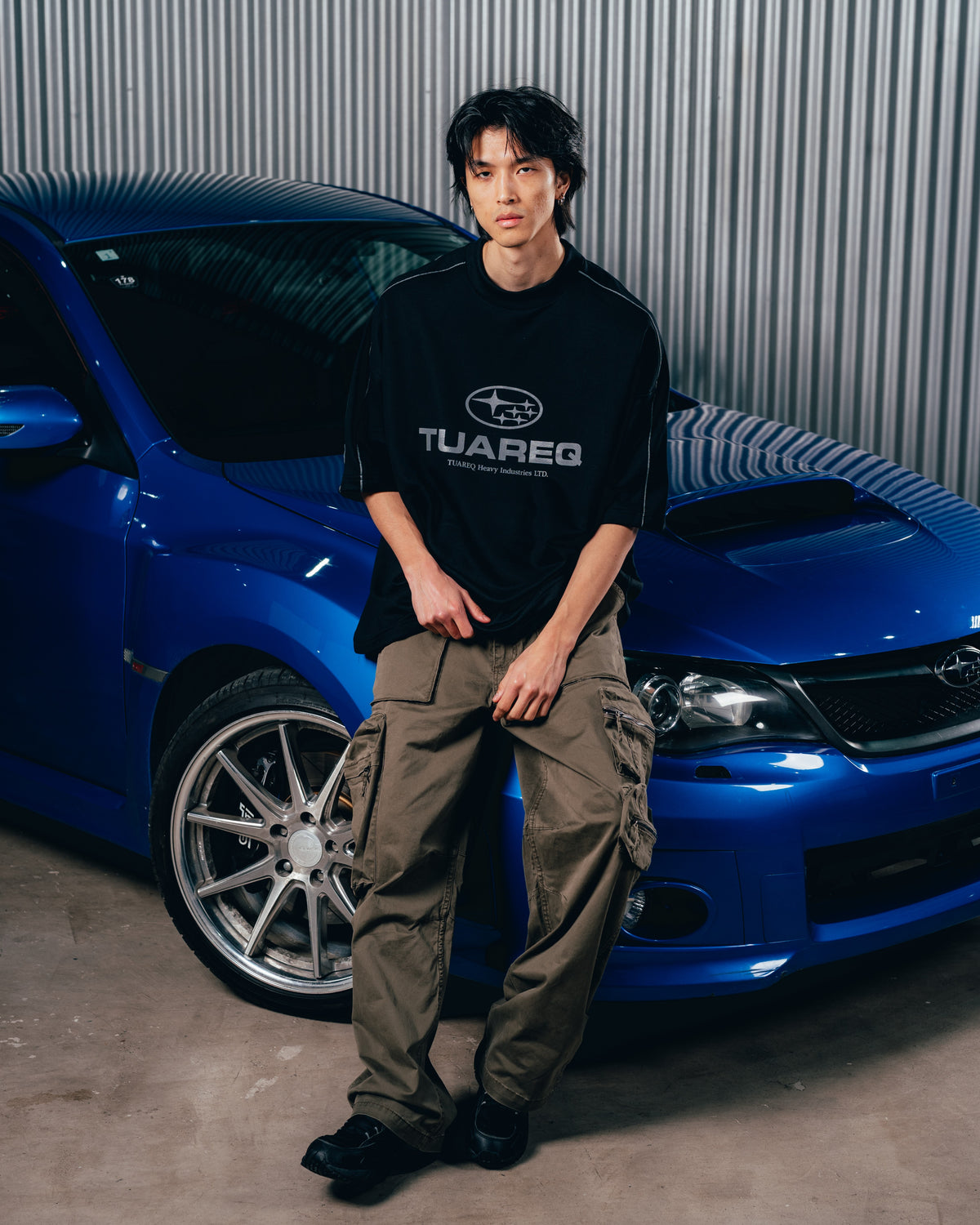 REMERA OVERSIZED [ SUBARU ] RELIEVE 2BLE BLACK