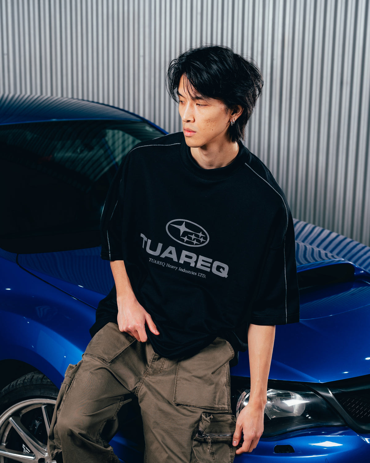 REMERA OVERSIZED [ SUBARU ] RELIEVE 2BLE BLACK