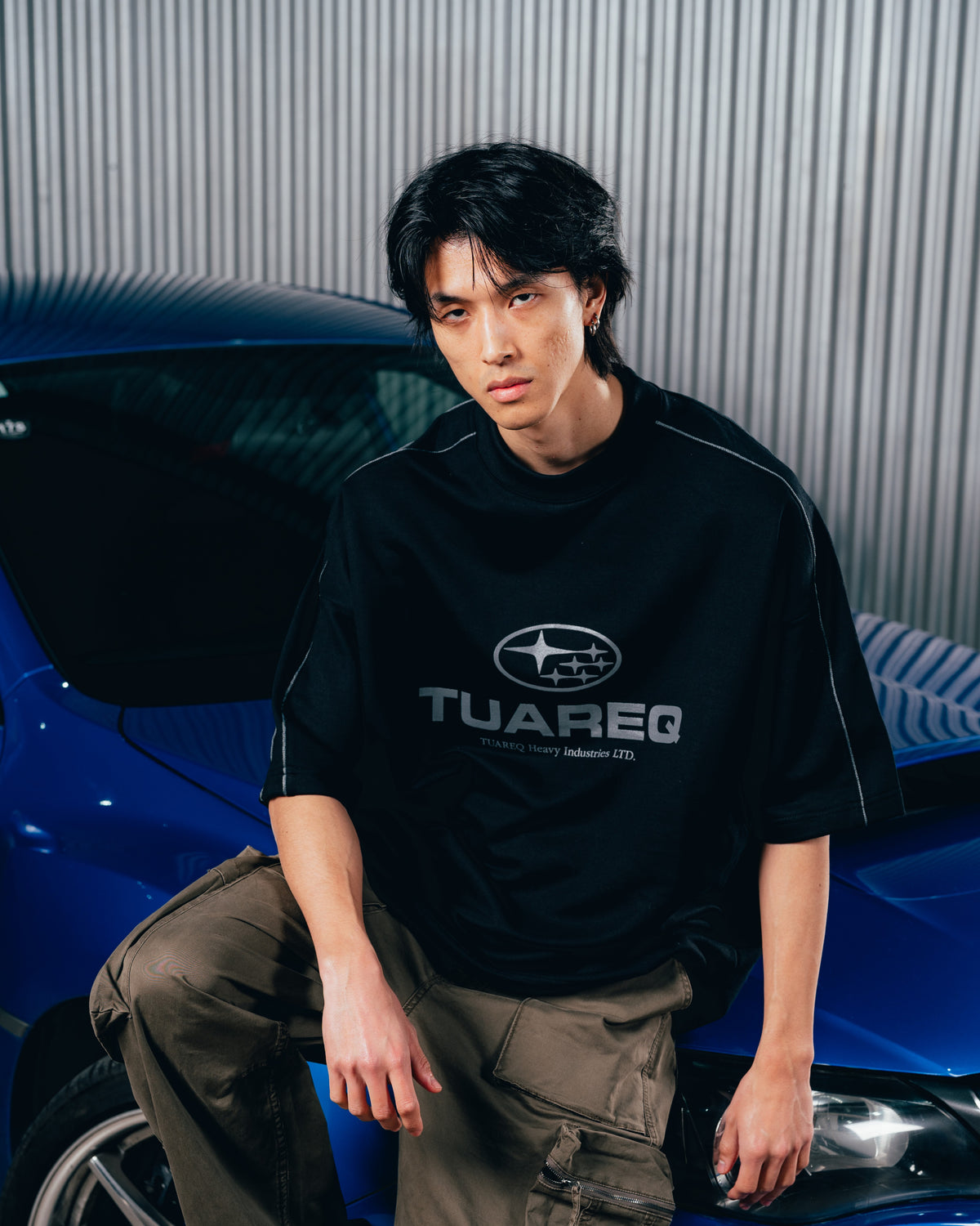 REMERA OVERSIZED [ SUBARU ] RELIEVE 2BLE BLACK