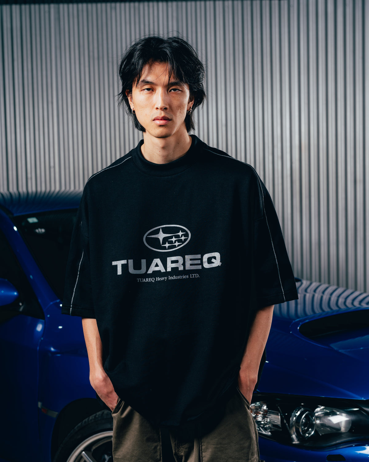REMERA OVERSIZED [ SUBARU ] RELIEVE 2BLE BLACK