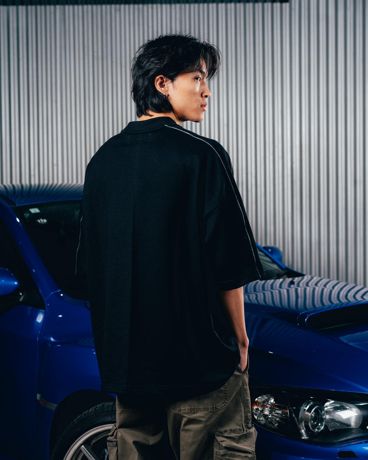 REMERA OVERSIZED [ SUBARU ] RELIEVE 2BLE BLACK