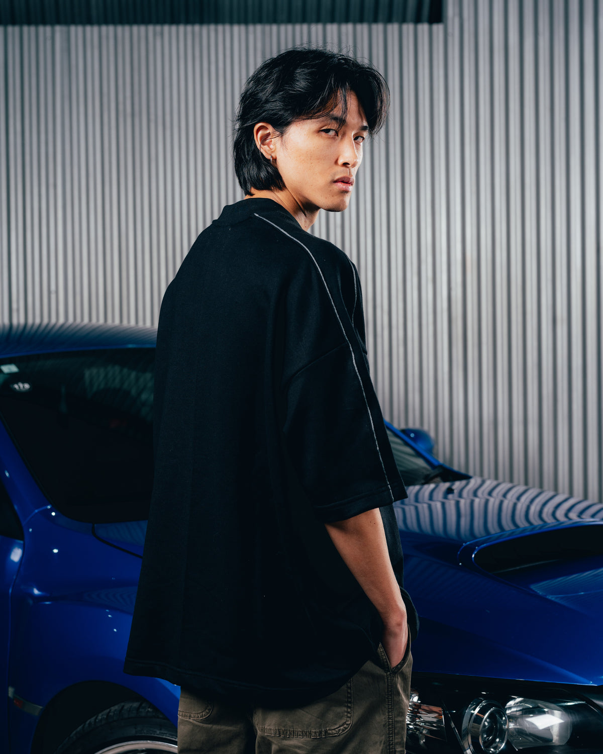 REMERA OVERSIZED [ SUBARU ] RELIEVE 2BLE BLACK