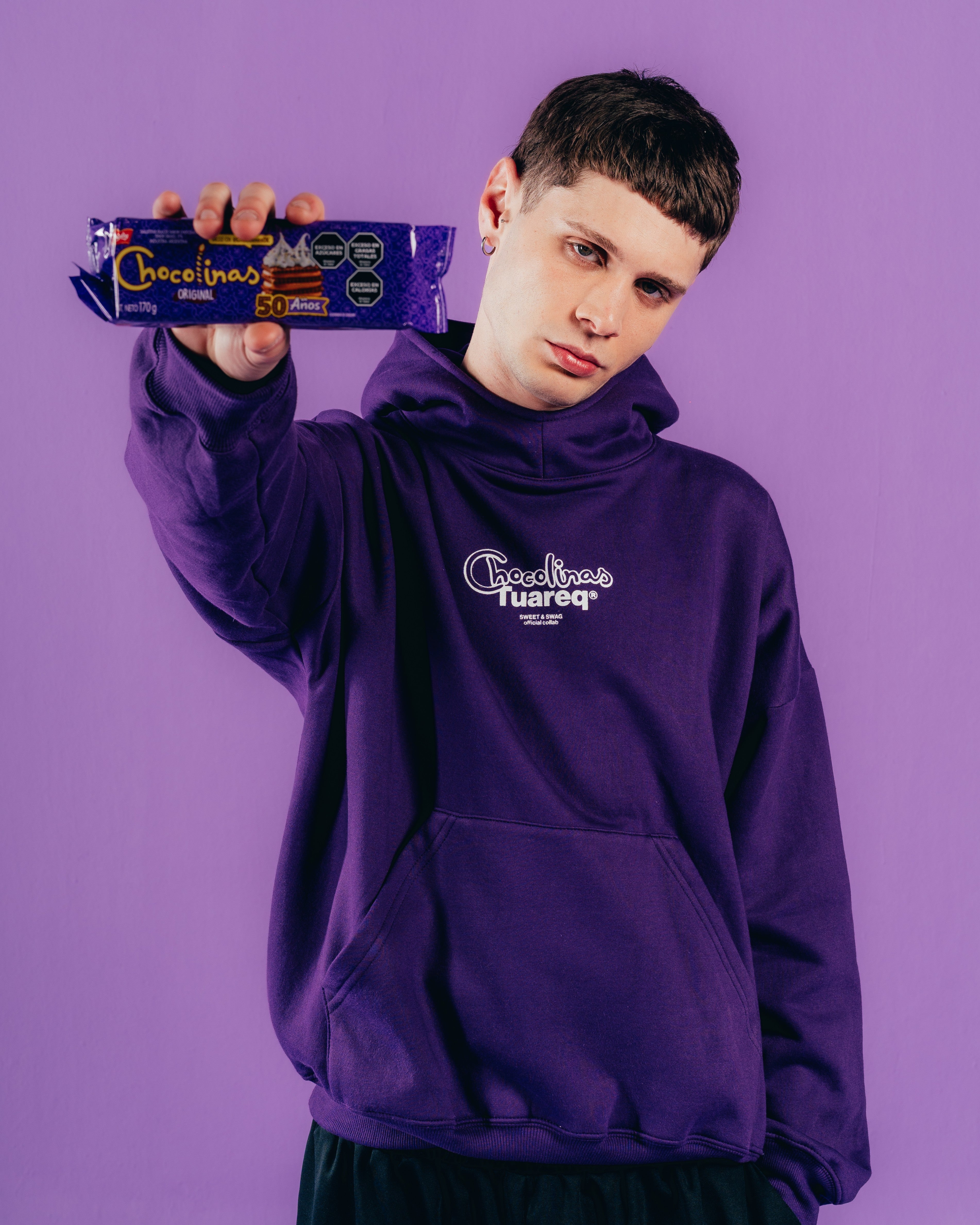 HOODIE EXTRAHEAVY [ CHOCOLINAS ] LEYENDA VIOLET