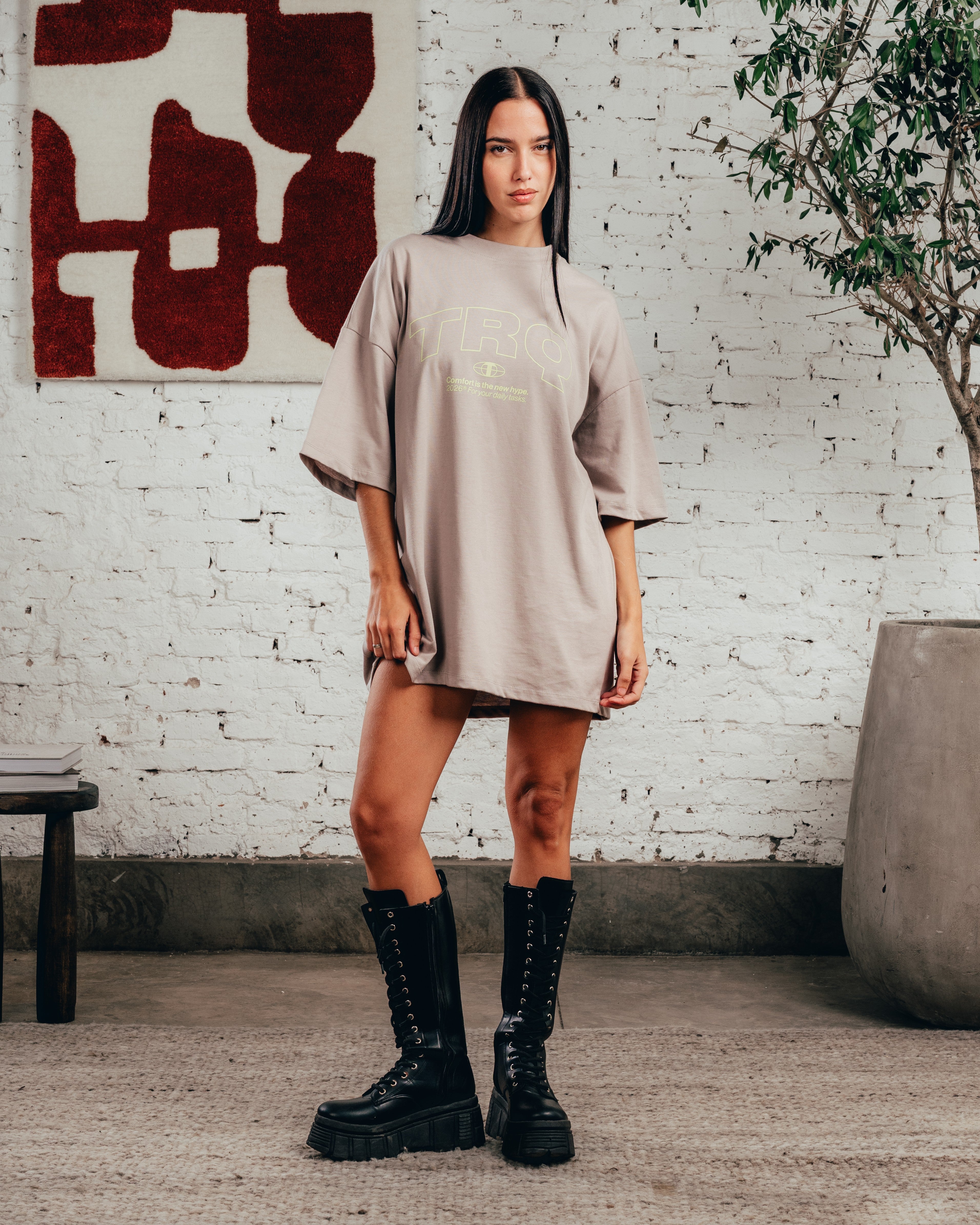 REMERA OVERSIZED [ COMFORT ] TRQ POMEX GREY