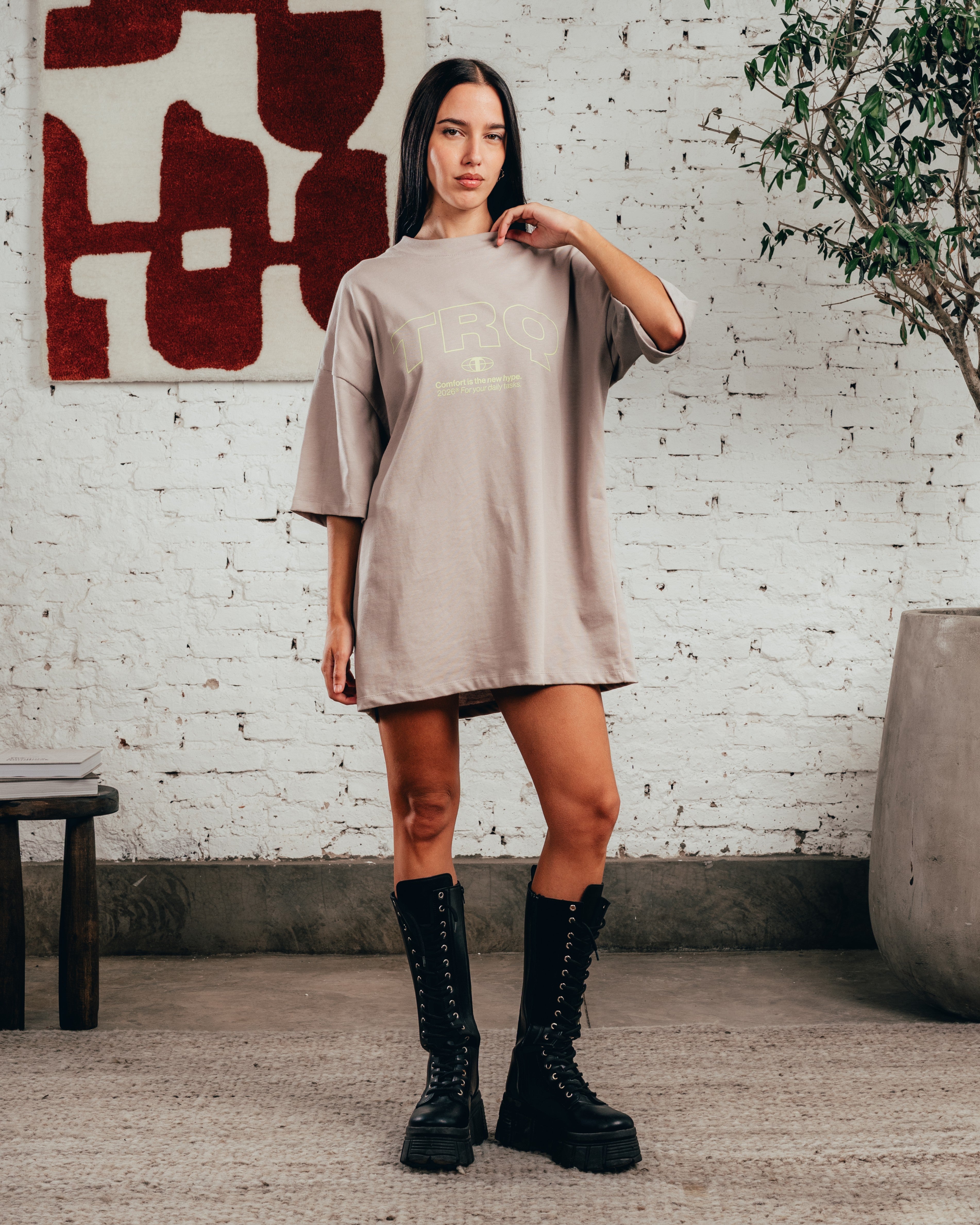 REMERA OVERSIZED [ COMFORT ] TRQ POMEX GREY