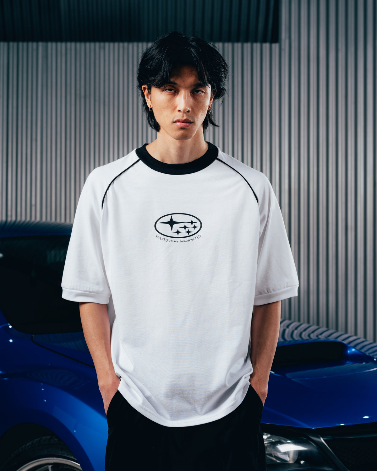 REMERA OVERSIZED [ SUBARU] RANGLAN WHITE