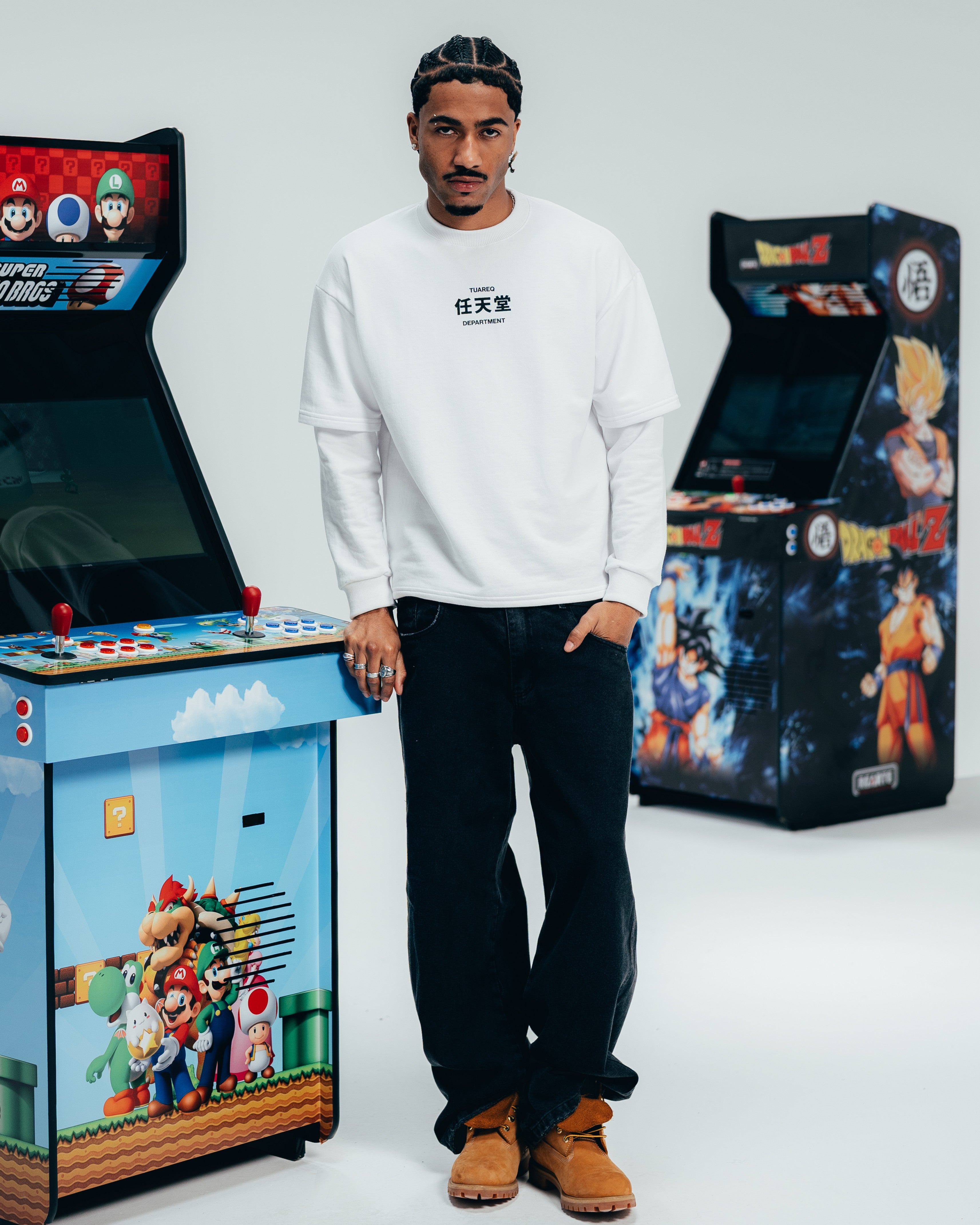 CREWNECK DOBLE MANGA [ NINTENDO ] BANDERA WHITE