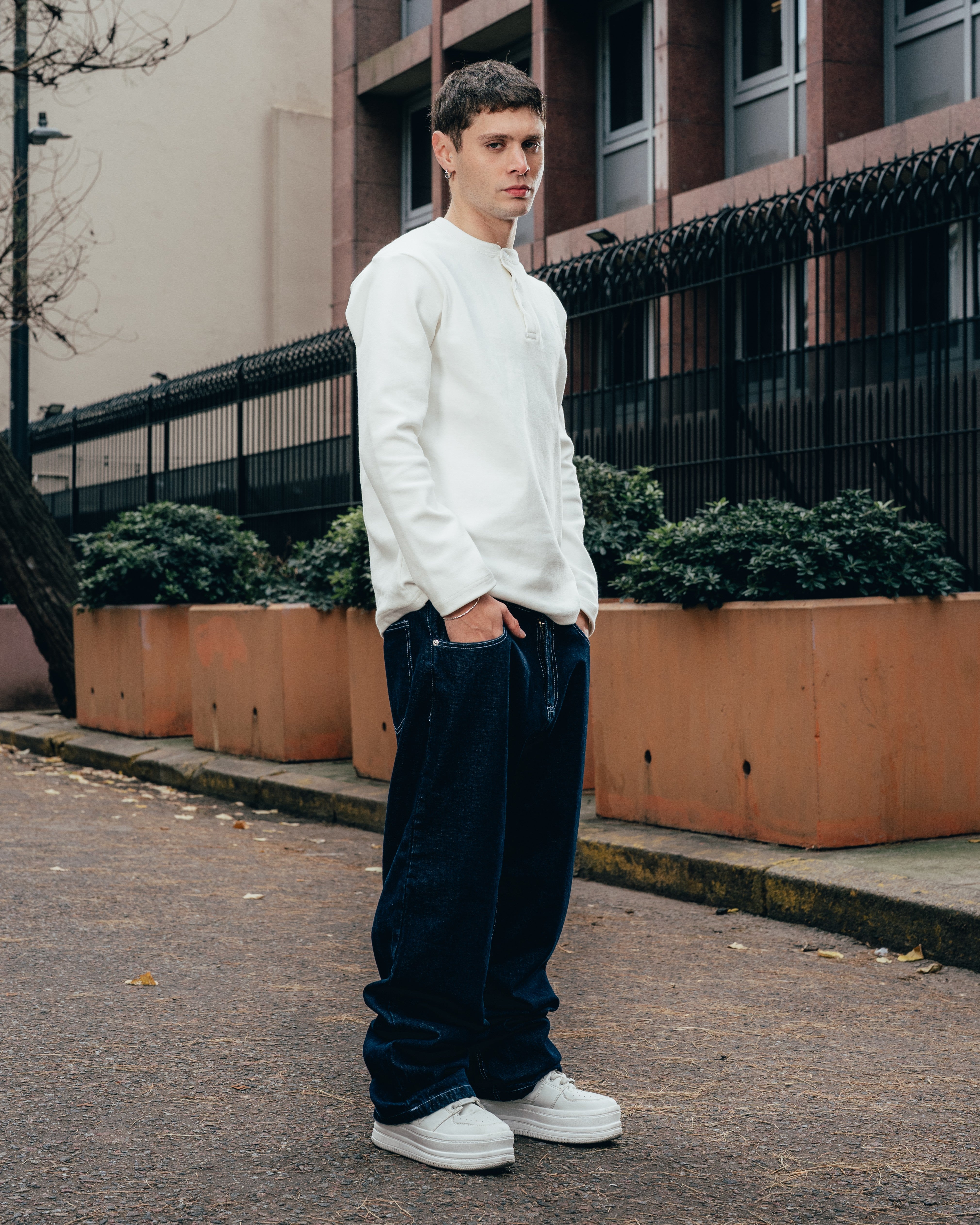 REMERA HENLEY MANGA LARGA [ PRIMARI ] WHITE