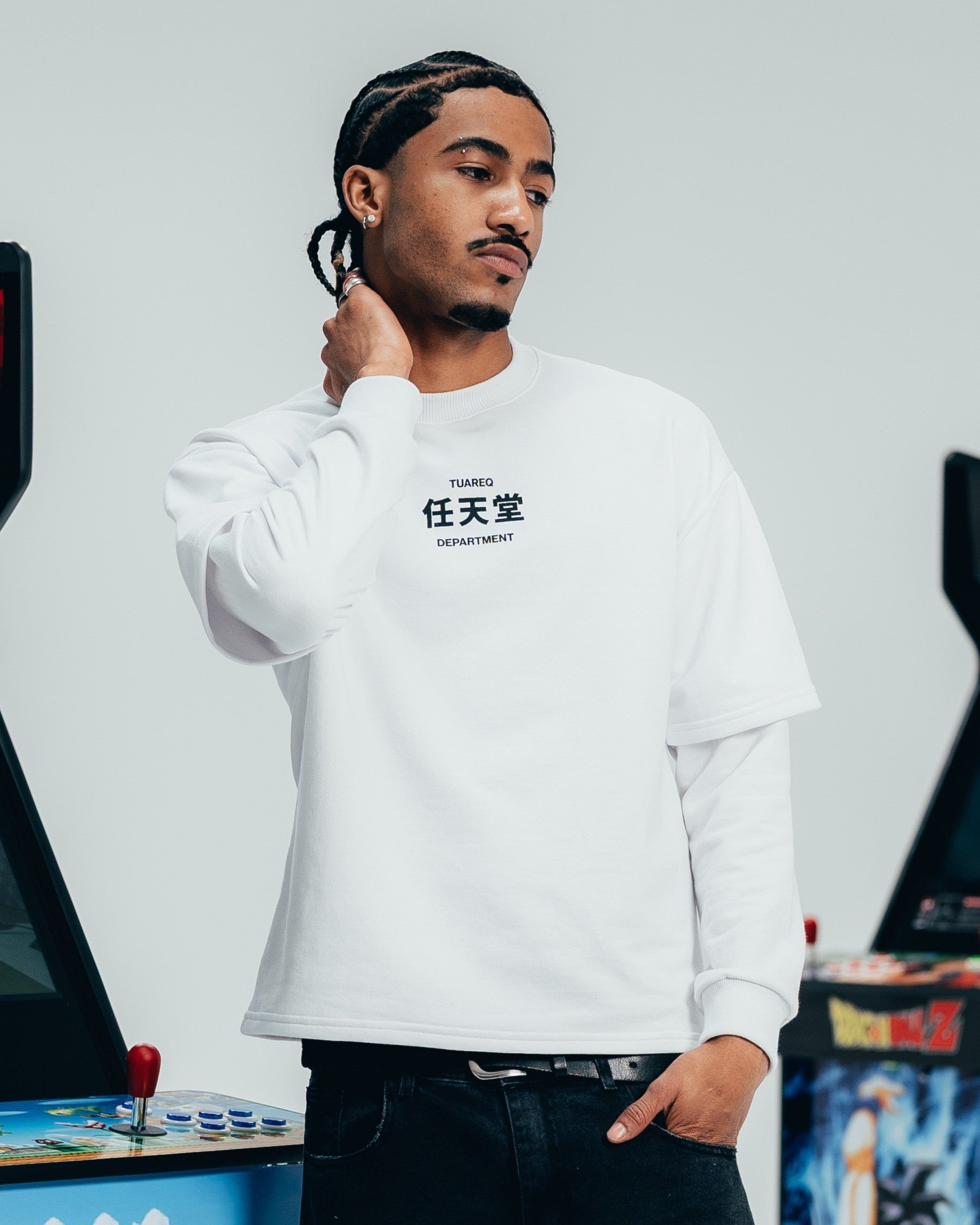 CREWNECK DOBLE MANGA [ NINTENDO ] BANDERA WHITE