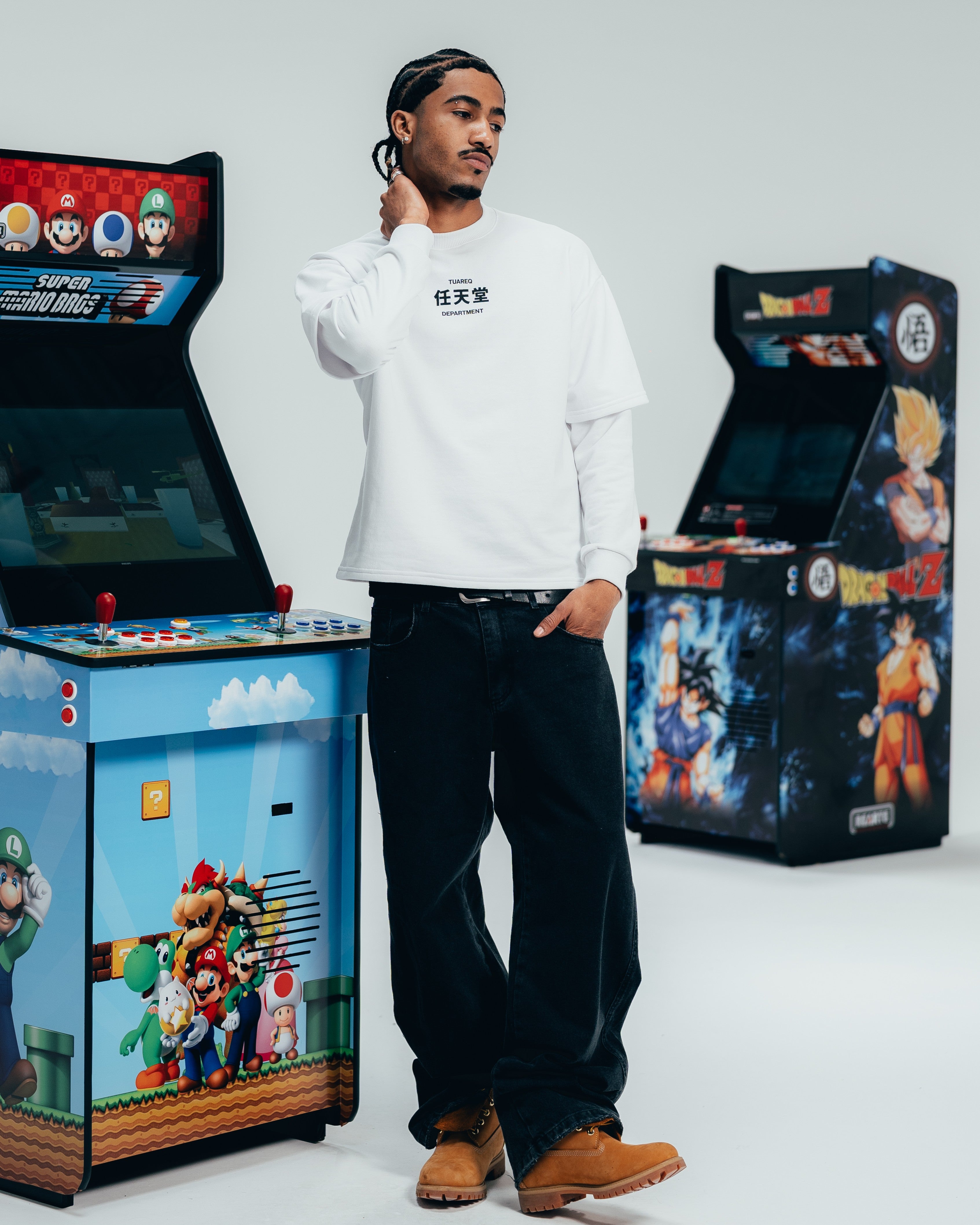 CREWNECK DOBLE MANGA [ NINTENDO ] BANDERA WHITE