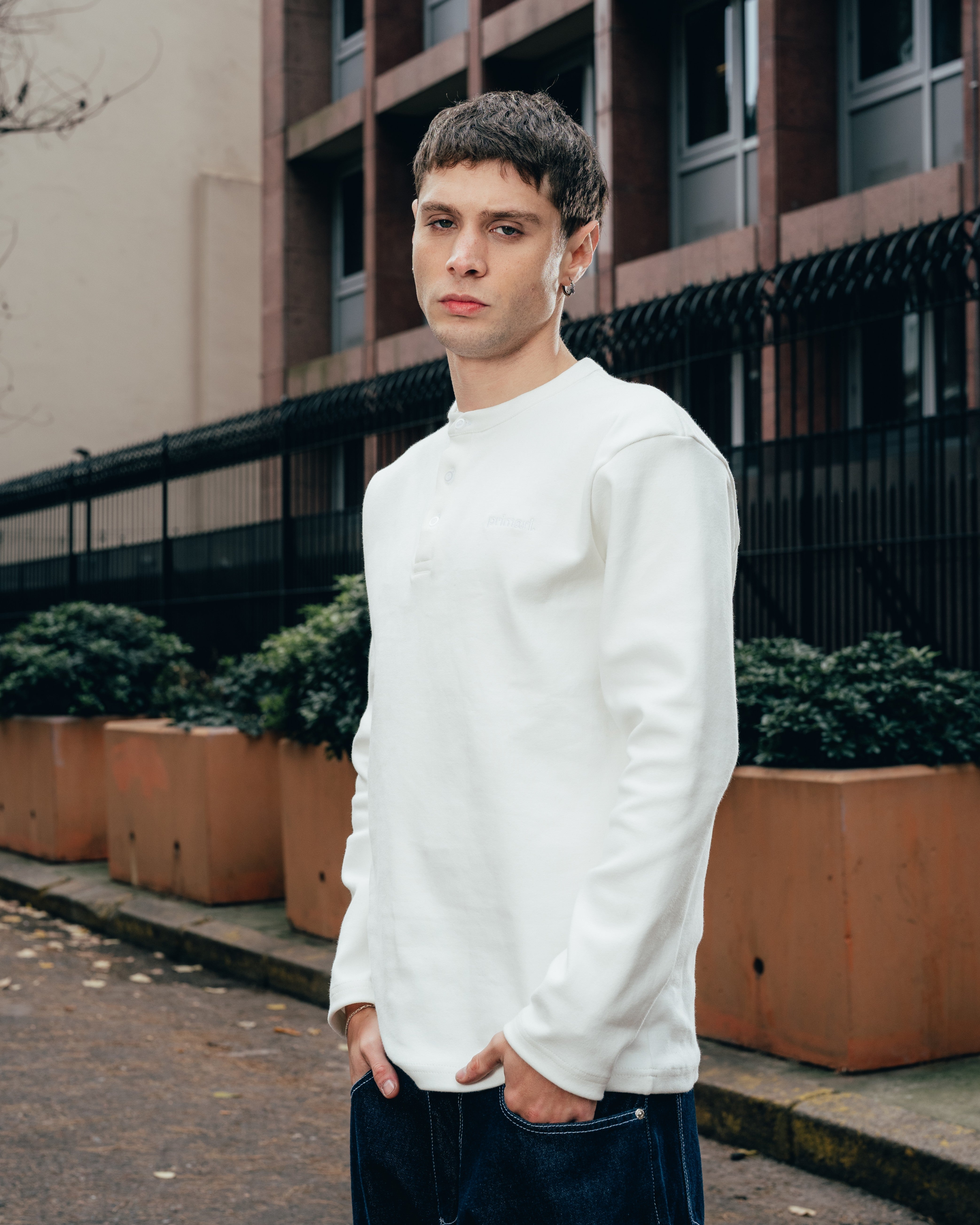 REMERA HENLEY MANGA LARGA [ PRIMARI ] WHITE