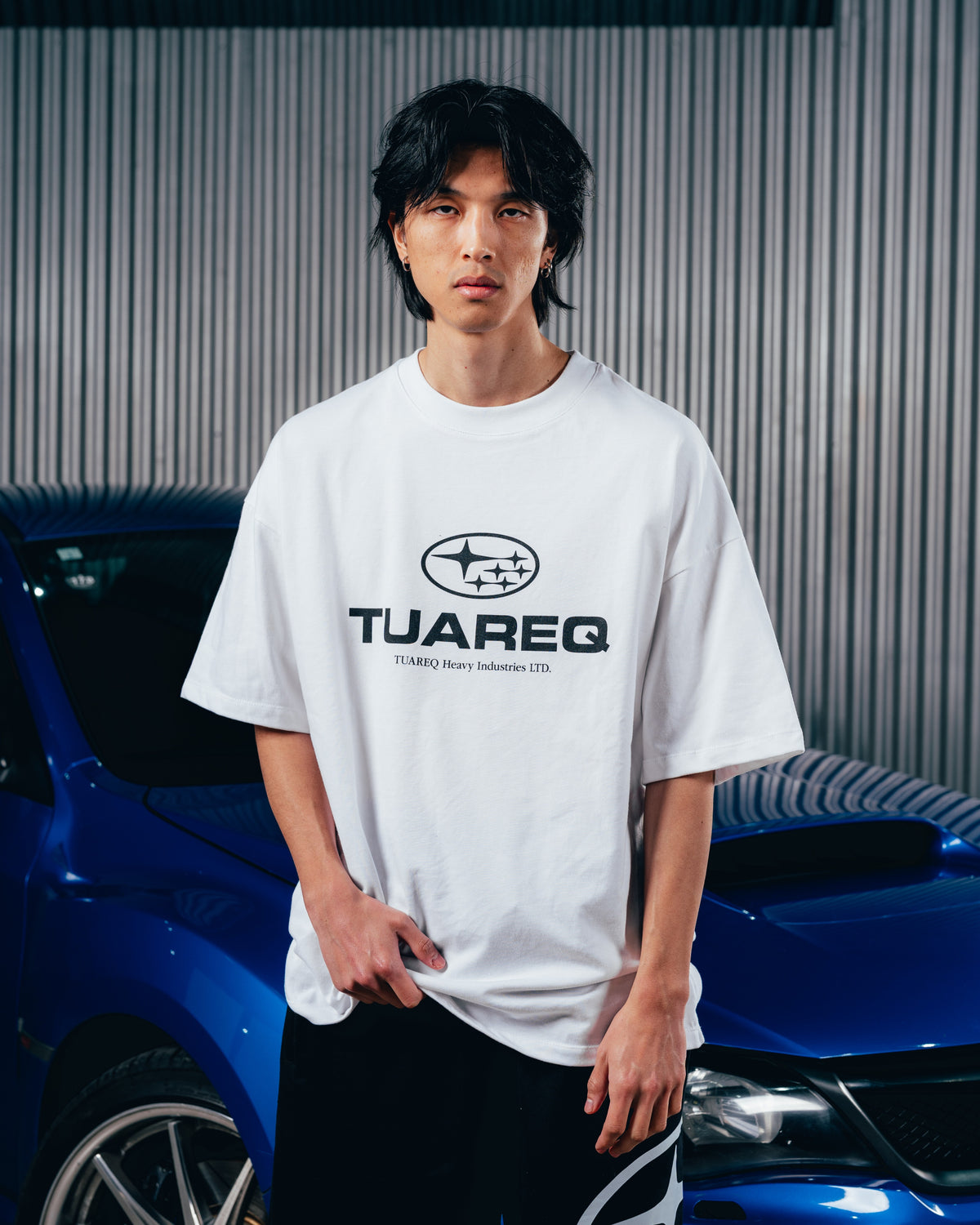 REMERA OVERSIZED [ SUBARU ] LOGO WHITE
