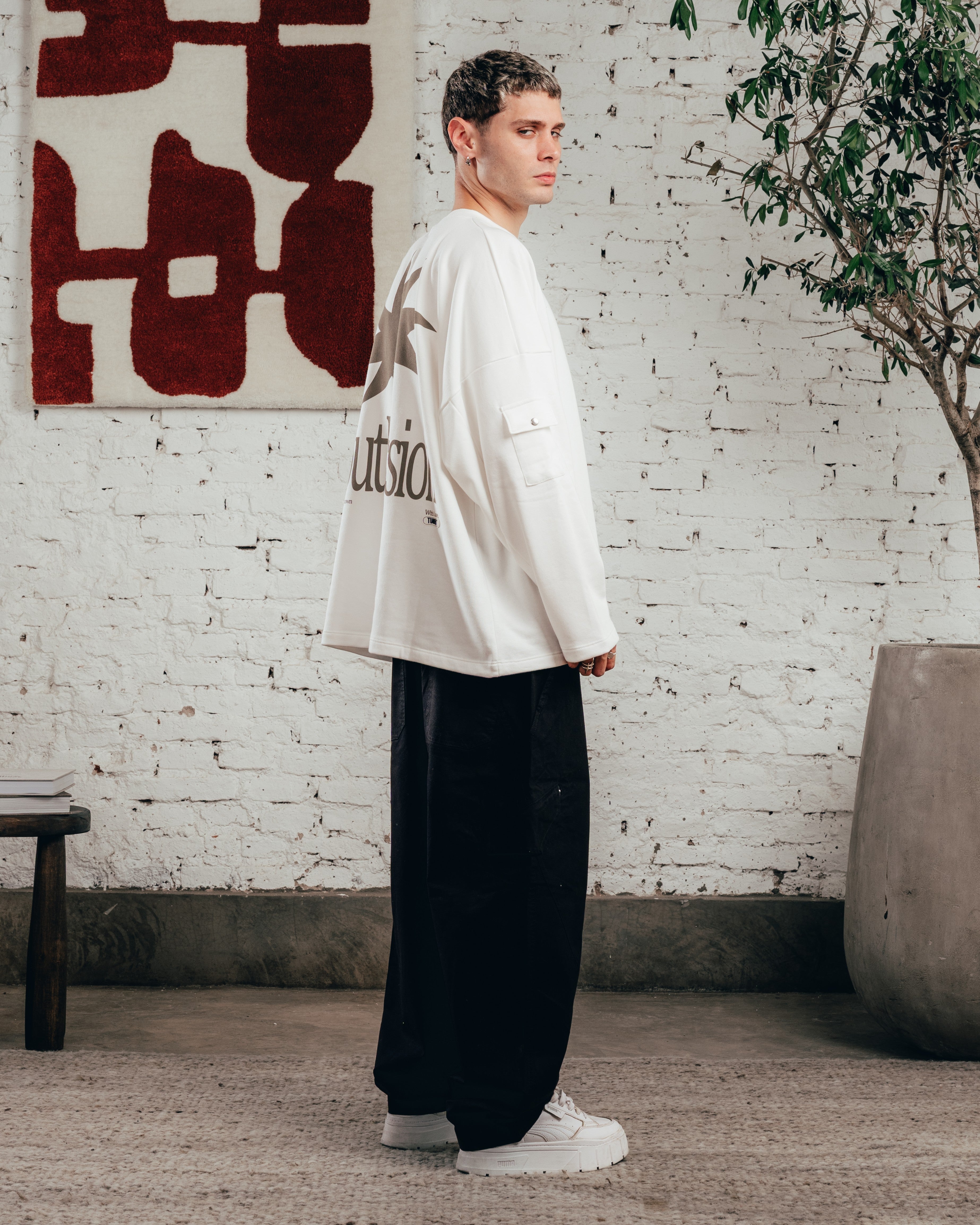 REMERA MANGA LARGA [ COMFORT ] STAR WHITE
