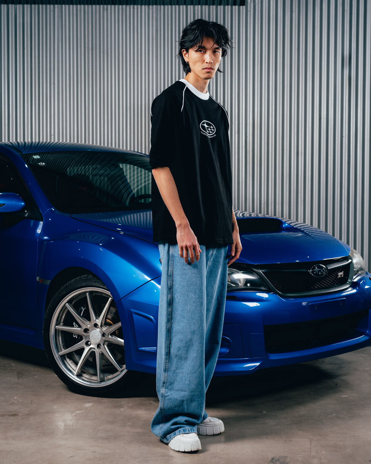 REMERA OVERSIZED [ SUBARU] RANGLAN BLACK