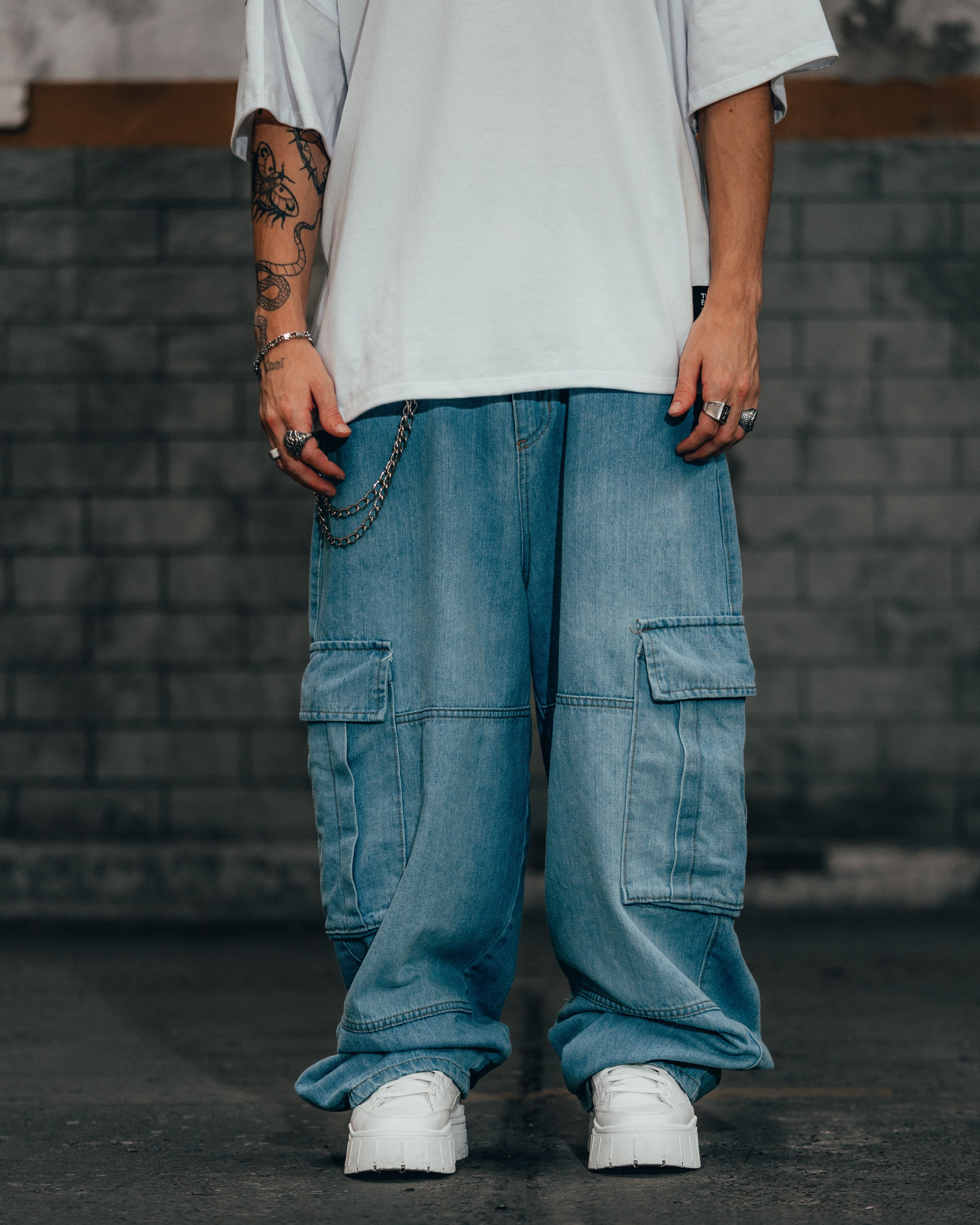 JEAN MOM BAGGY [ PRIMARY CARGO ] LIGTH BLUE