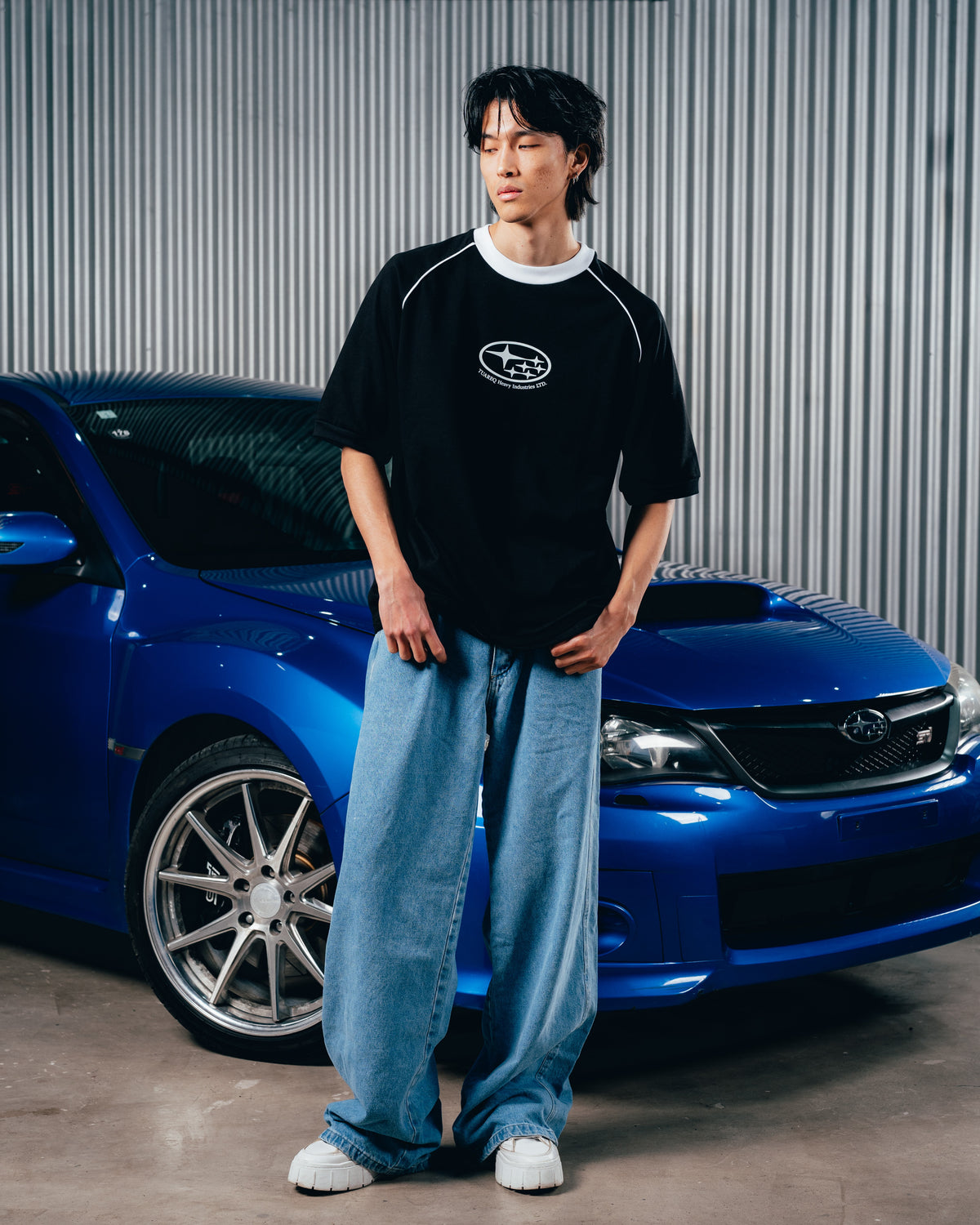 REMERA OVERSIZED [ SUBARU] RANGLAN BLACK