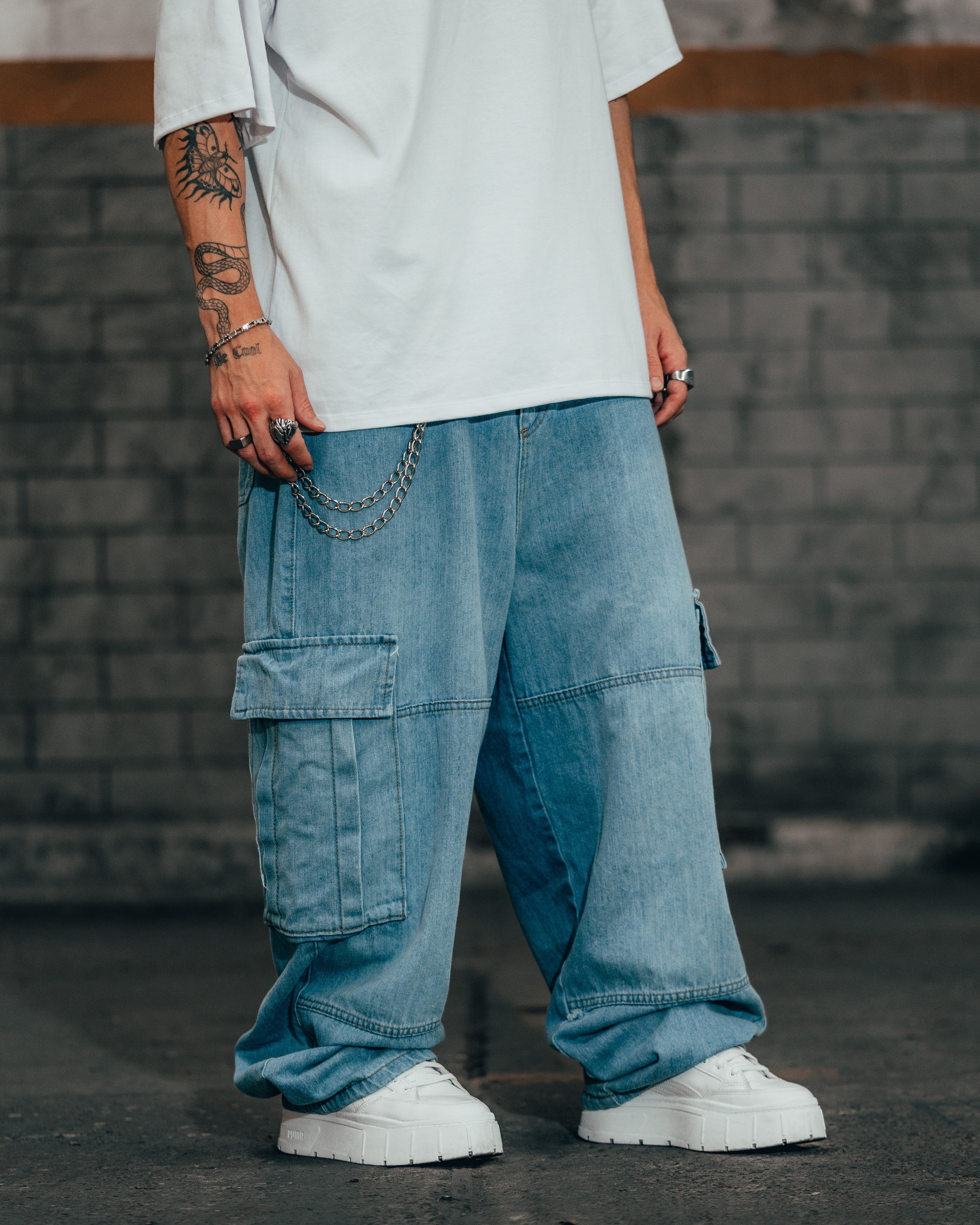 JEAN MOM BAGGY [ PRIMARY CARGO ] LIGTH BLUE