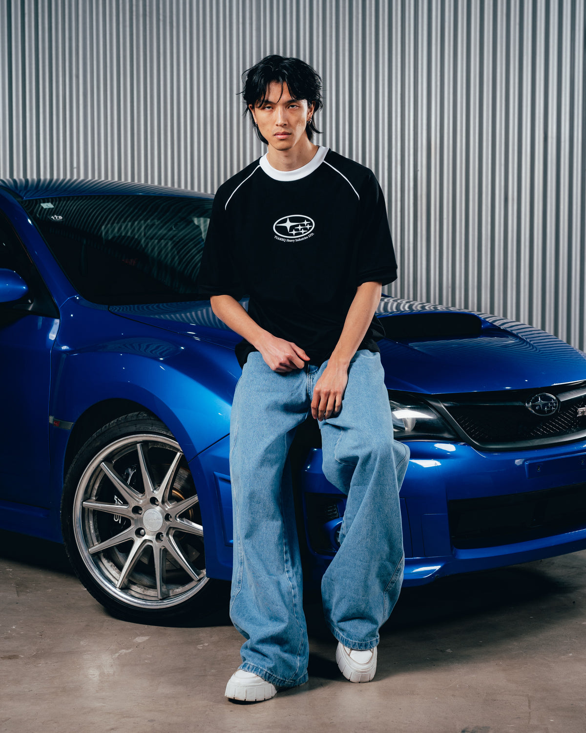 REMERA OVERSIZED [ SUBARU] RANGLAN BLACK