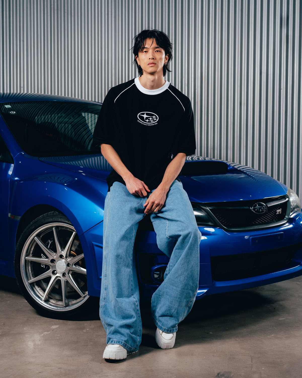REMERA OVERSIZED [ SUBARU] RANGLAN BLACK