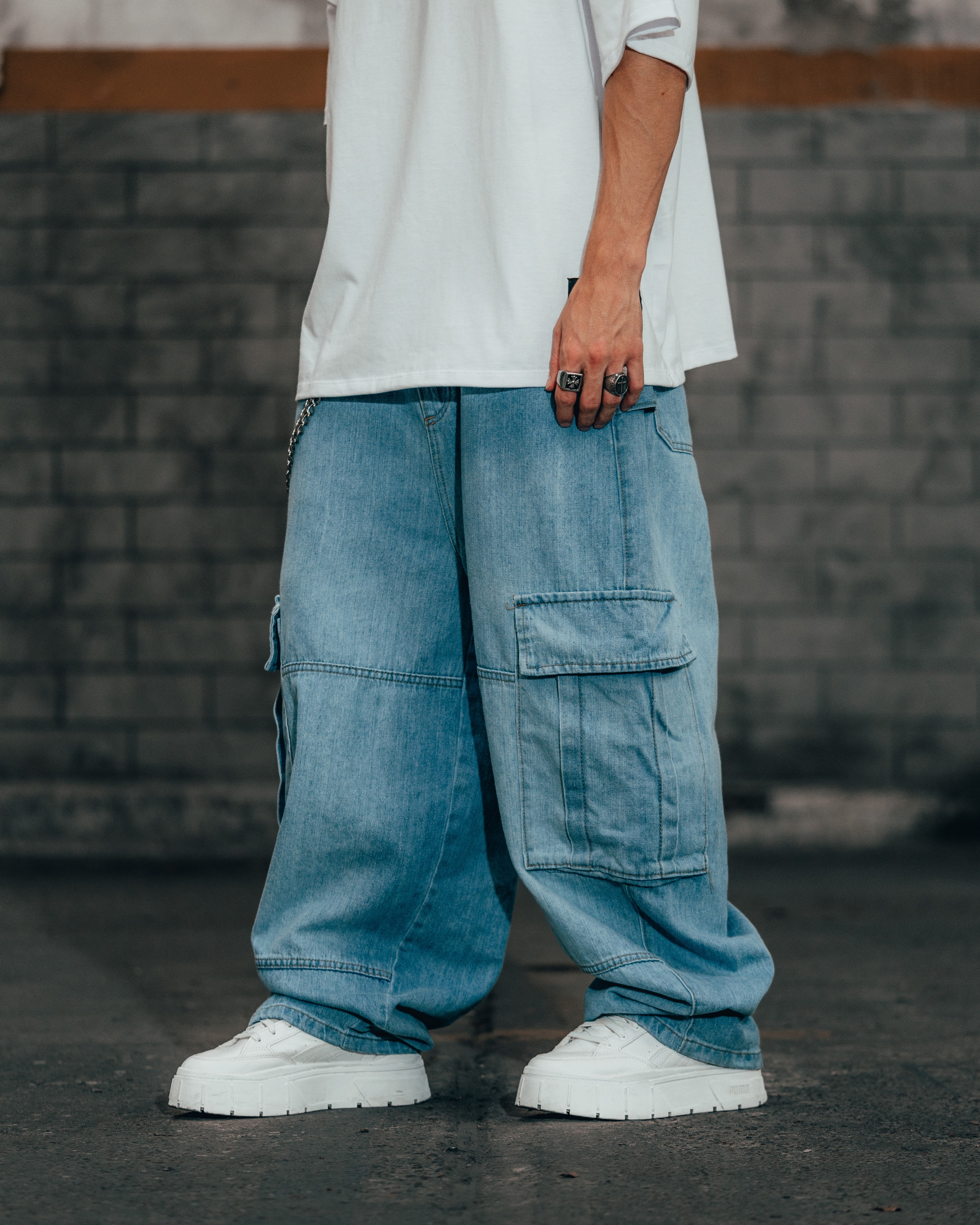 JEAN MOM BAGGY [ PRIMARY CARGO ] LIGTH BLUE