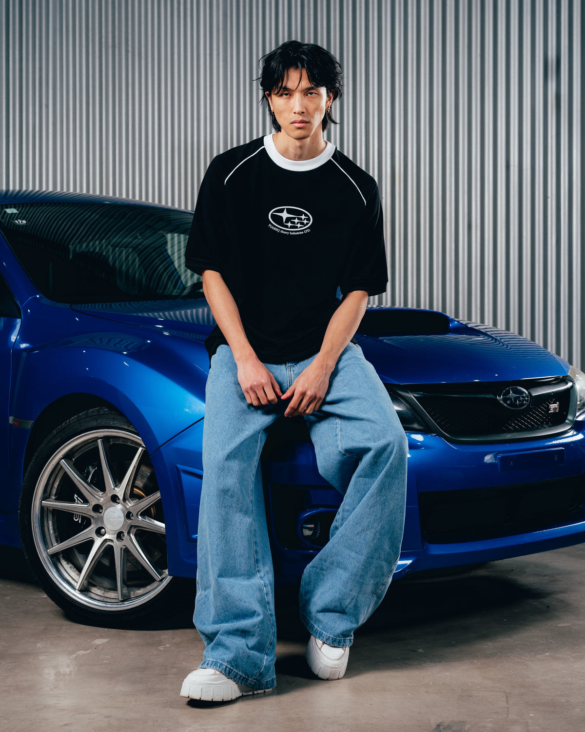 REMERA OVERSIZED [ SUBARU] RANGLAN BLACK