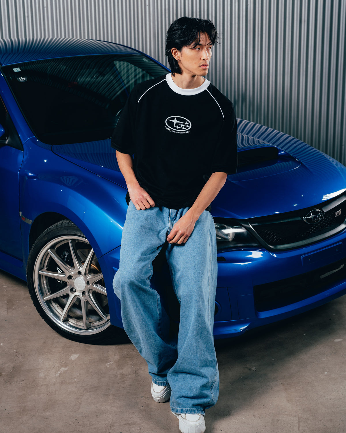 REMERA OVERSIZED [ SUBARU] RANGLAN BLACK